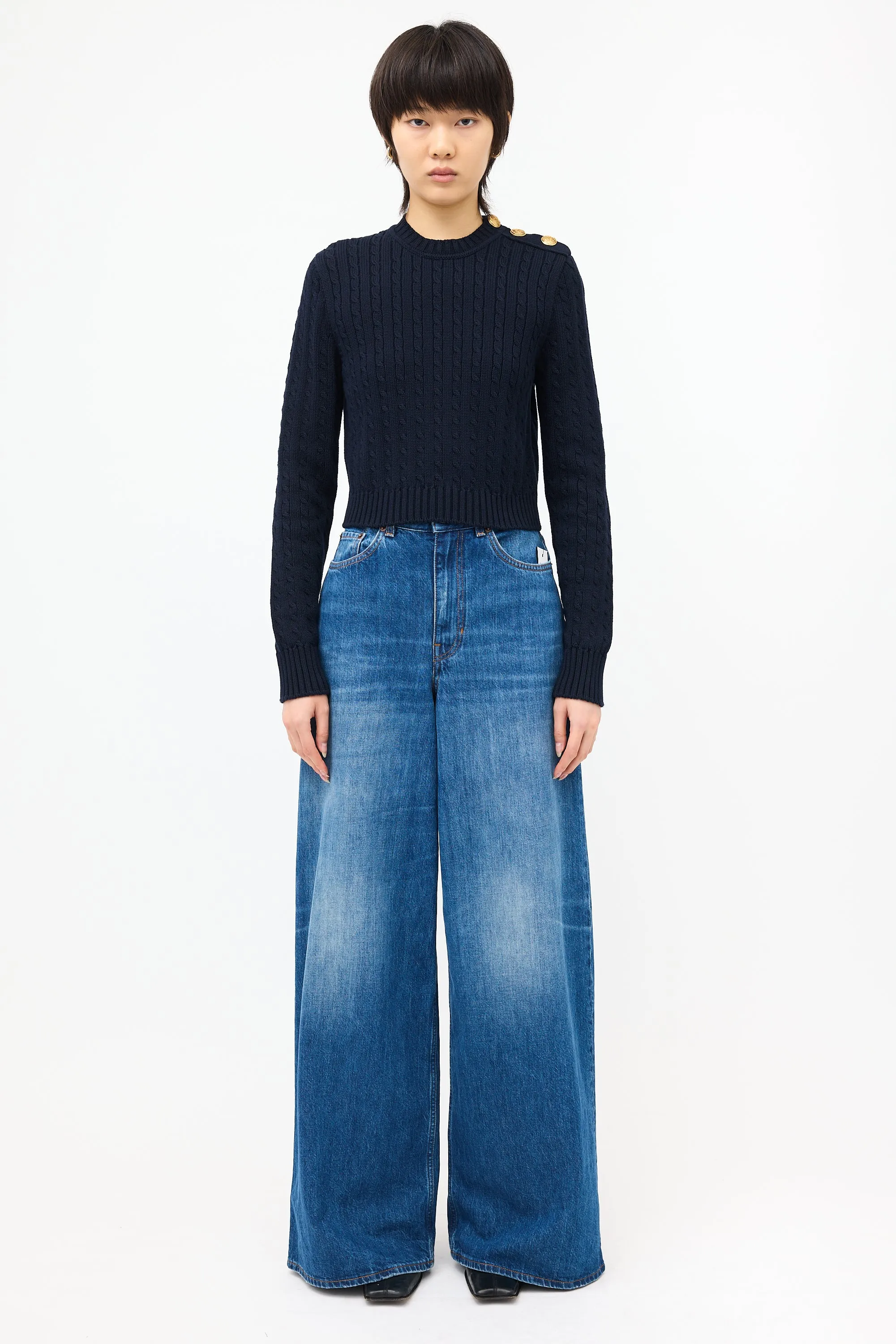 Cable Knit Cropped Sweater sold by VSP Consignment product image thumbnail 2