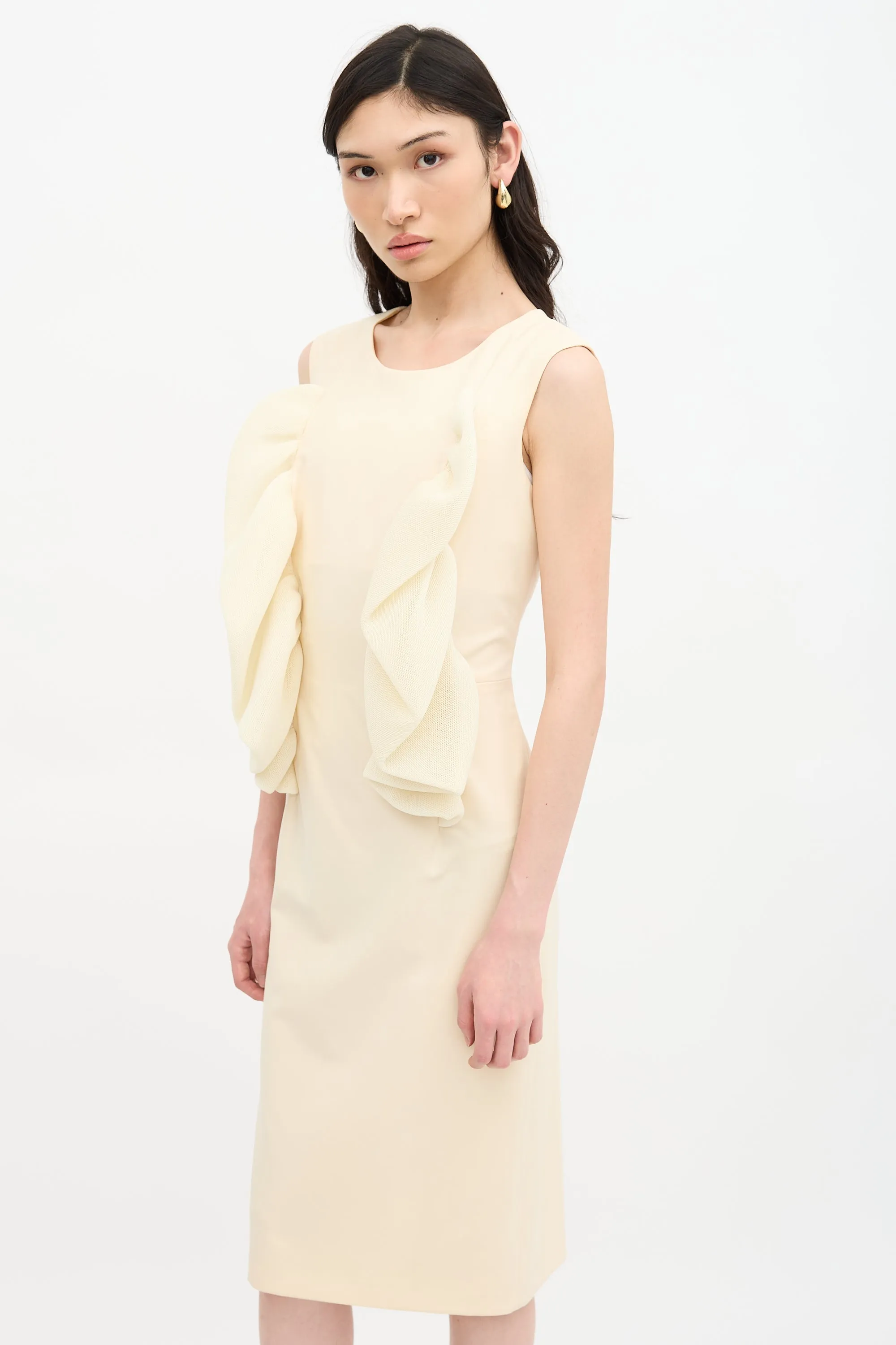 Neoprene Ruffle Sheath Dress sold by VSP Consignment product image thumbnail 4