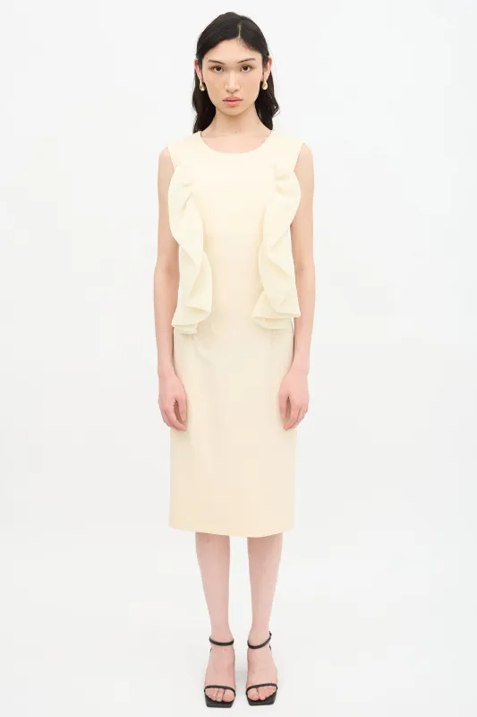 Neoprene Ruffle Sheath Dress made by Jil Sander