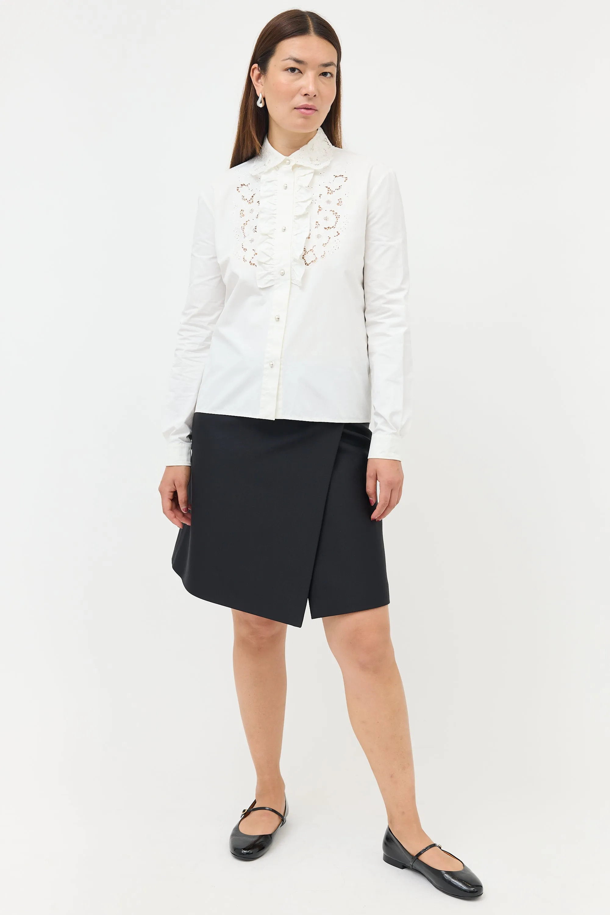 Embroidered Lace Placket Shirt sold by VSP Consignment product image thumbnail 5
