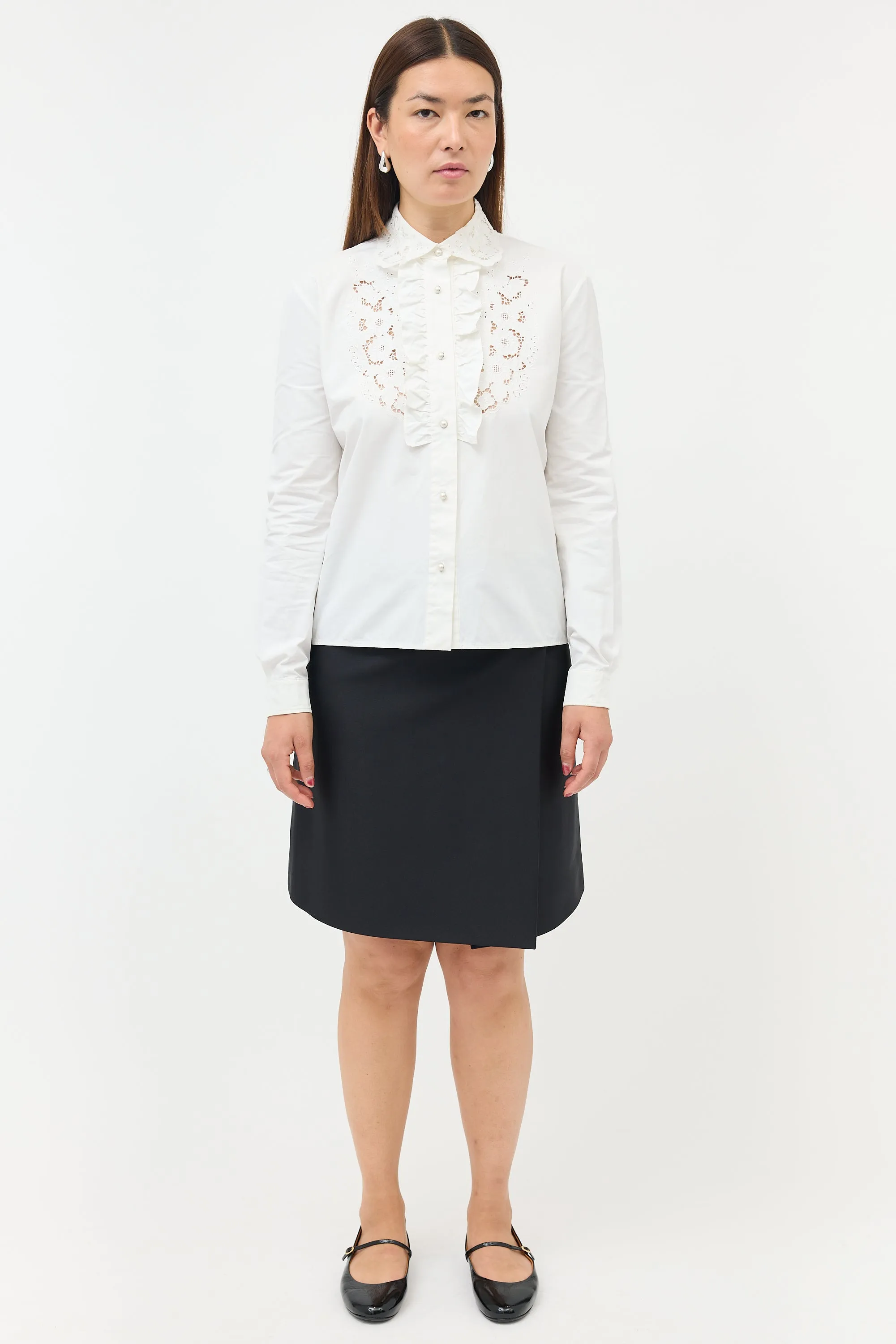 Embroidered Lace Placket Shirt sold by VSP Consignment product image thumbnail 2