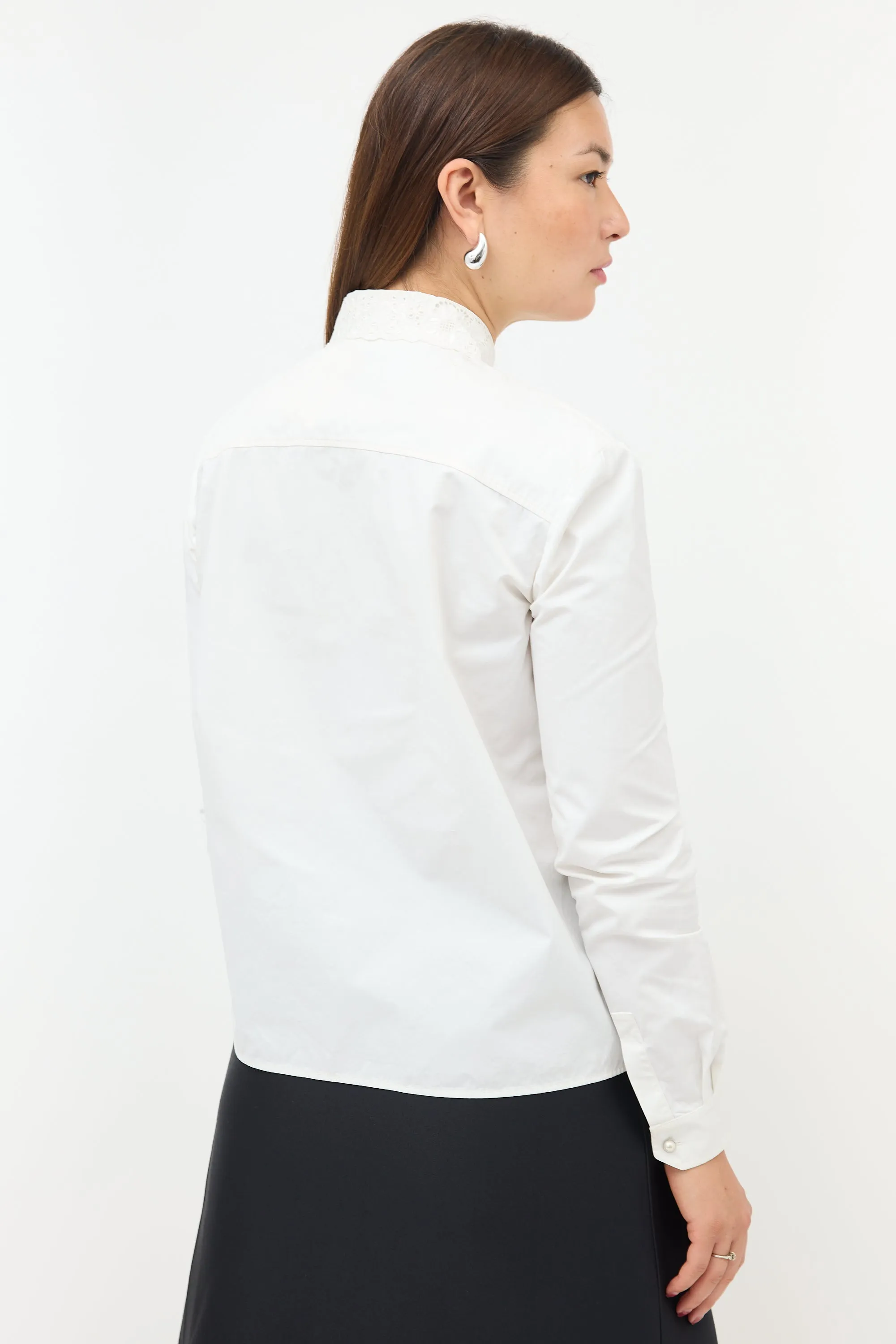Embroidered Lace Placket Shirt sold by VSP Consignment product image thumbnail 4
