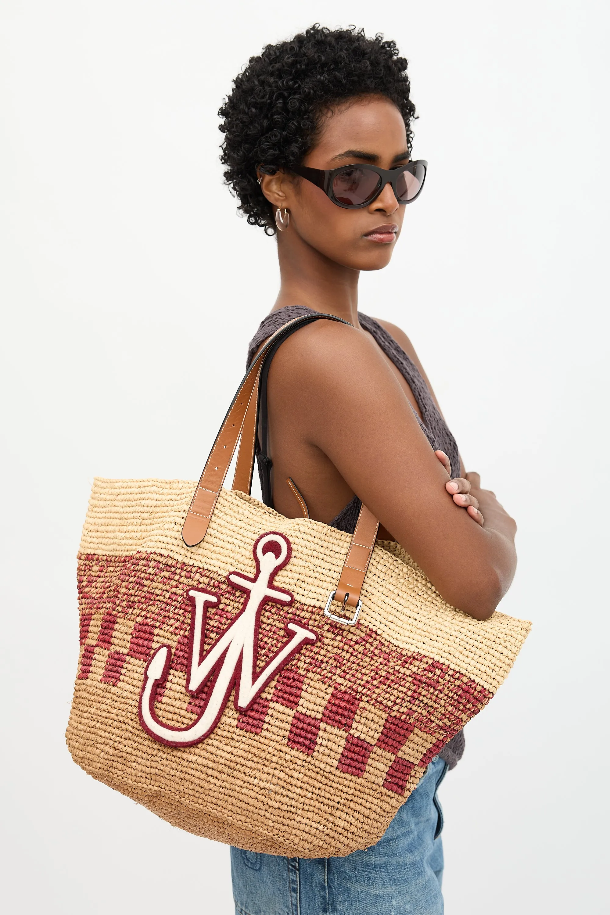 Raffia Patch Logo Belt Tote Bag sold by VSP Consignment product image thumbnail 4