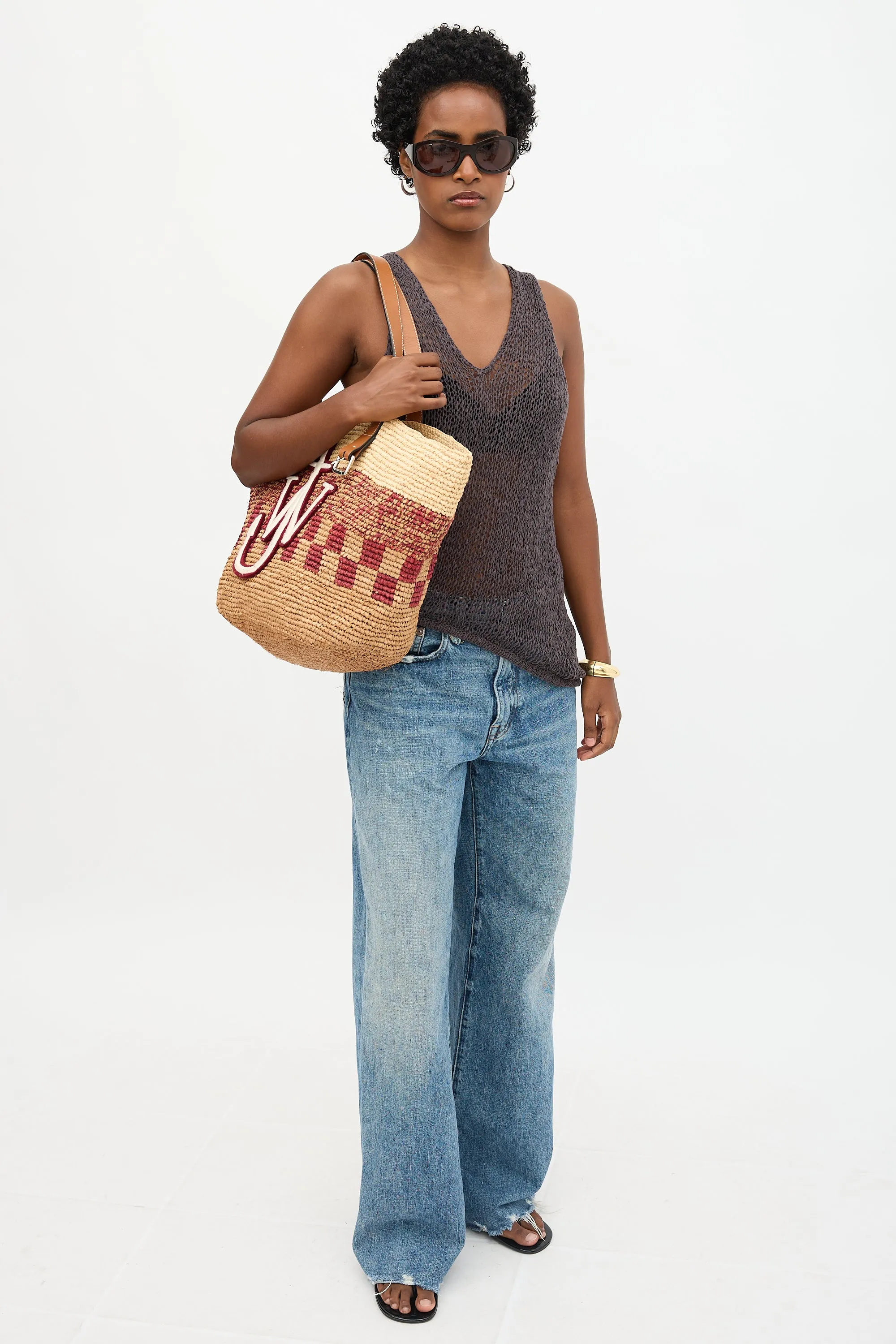 Raffia Patch Logo Belt Tote Bag sold by VSP Consignment product image thumbnail 2