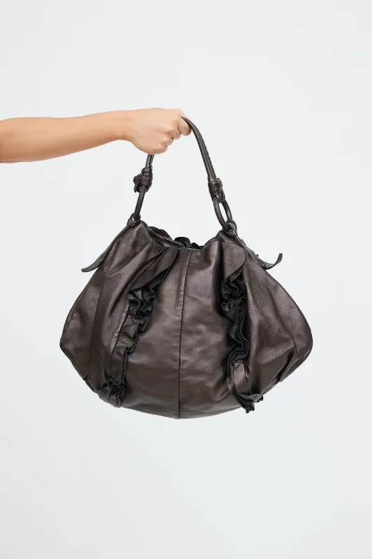 Metallic Mordore Ruffle Bag sold by VSP Consignment