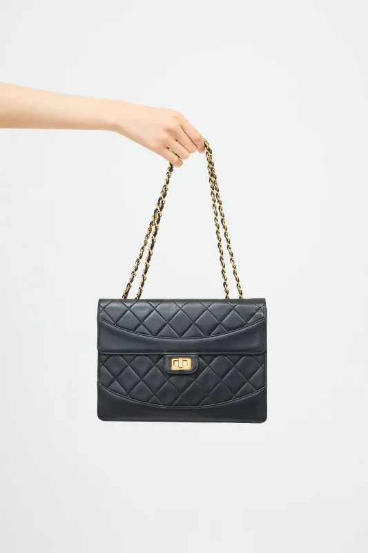 Vintage Leather Trapezoid Flap Bag sold by VSP Consignment