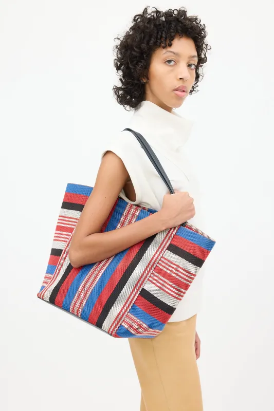 2015 Striped Canvas Phantom Cabas Tote sold by VSP Consignment