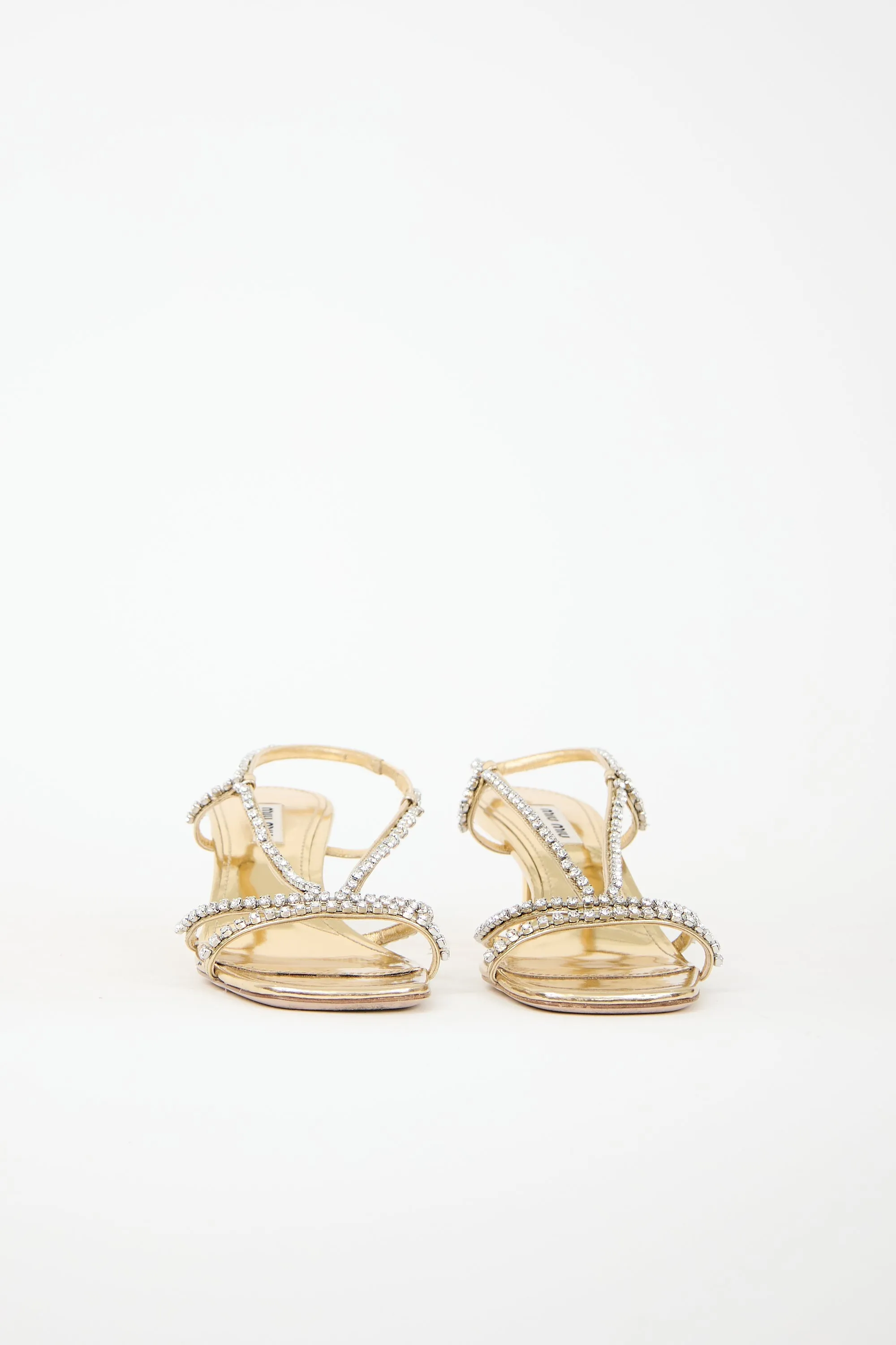 Leather & Crystal Slingback Heel sold by VSP Consignment product image thumbnail 3