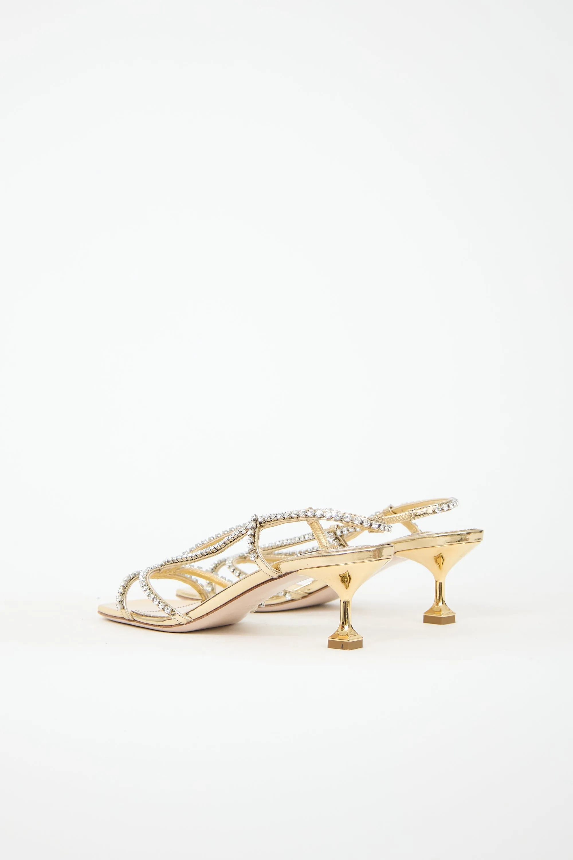 Leather & Crystal Slingback Heel sold by VSP Consignment product image thumbnail 4