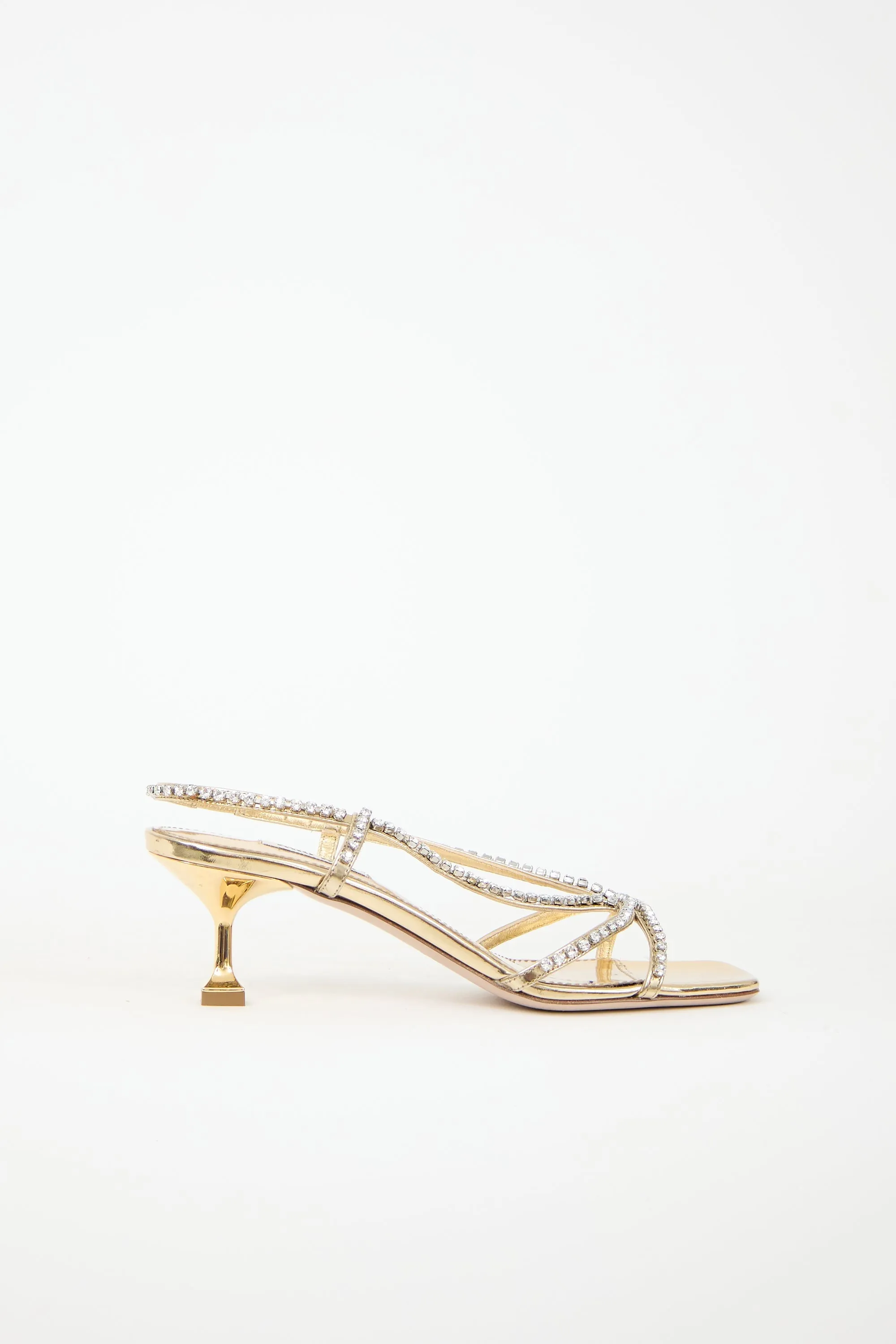 Leather & Crystal Slingback Heel sold by VSP Consignment