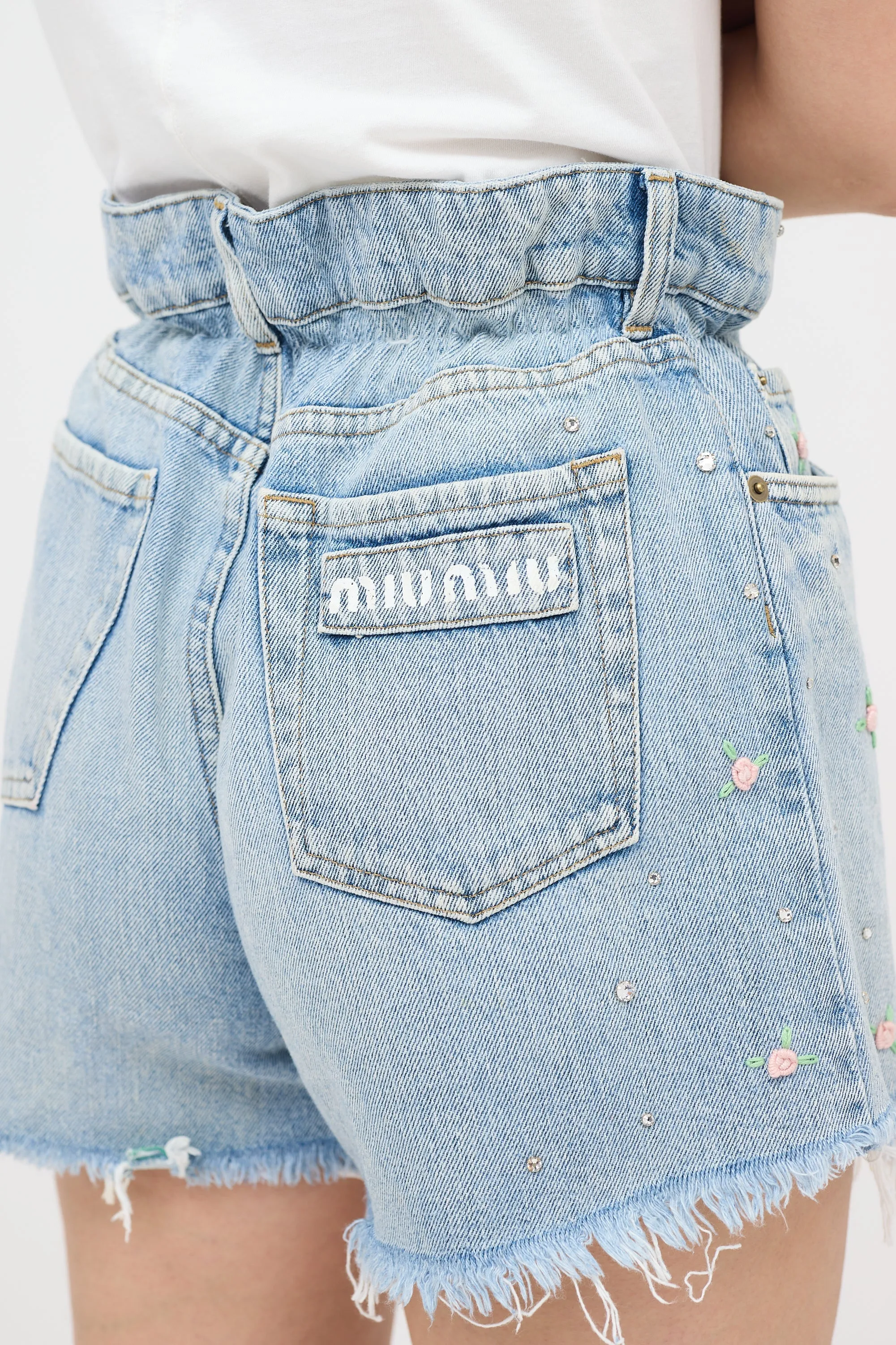 Rose Embroidered Denim Shorts sold by VSP Consignment product image thumbnail 2