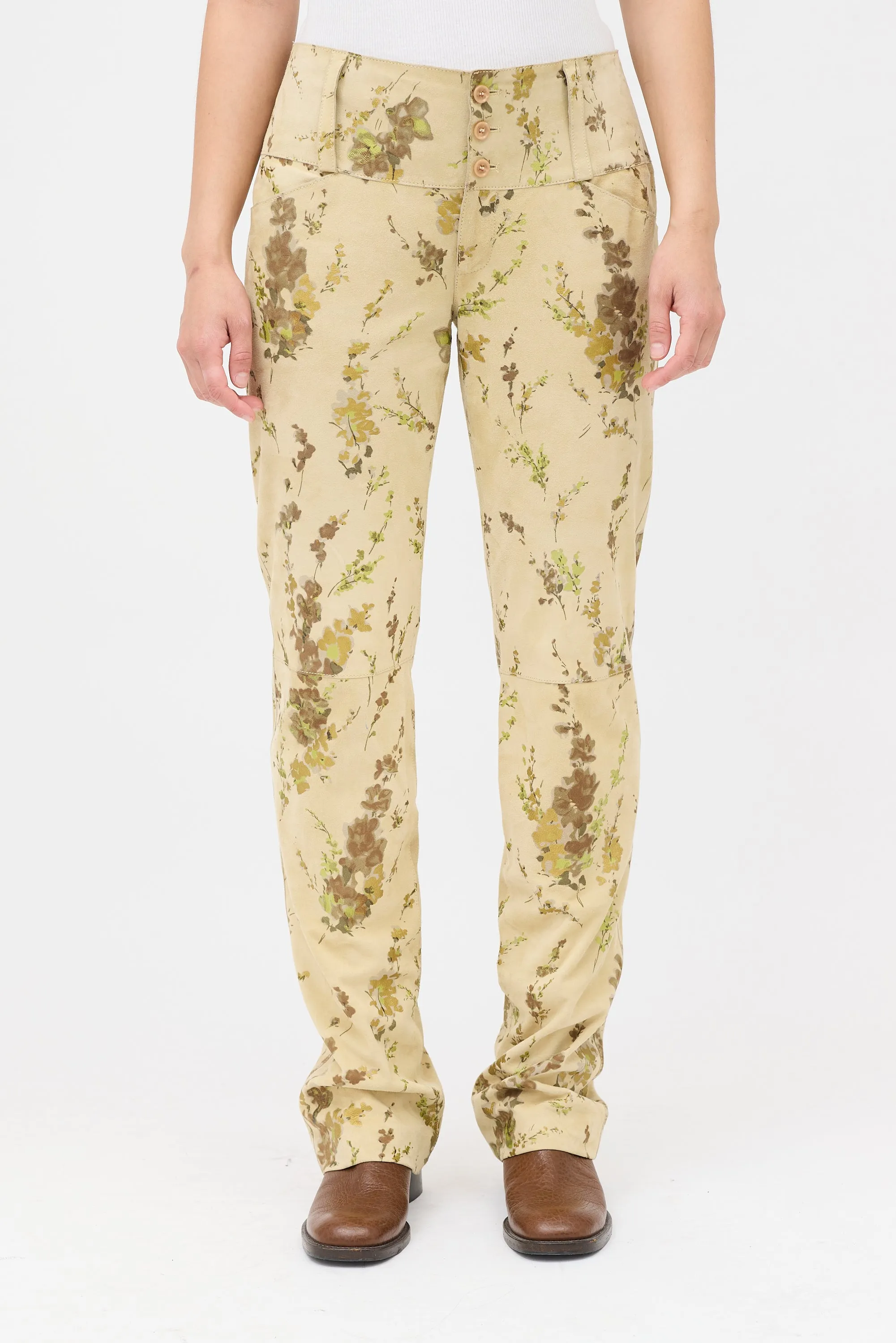 Suede Floral Pant sold by VSP Consignment product image thumbnail 2