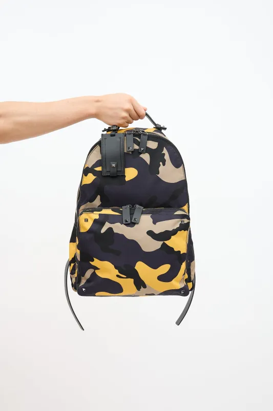 Camo Rockstud Backpack made by Valentino