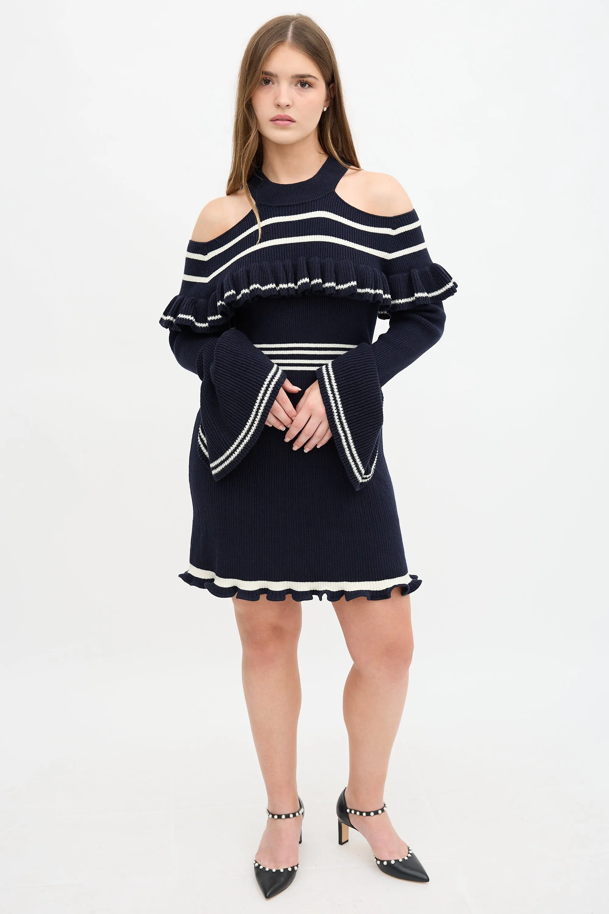 Knit Ruffle Stripe Dress sold by VSP Consignment product image thumbnail 2