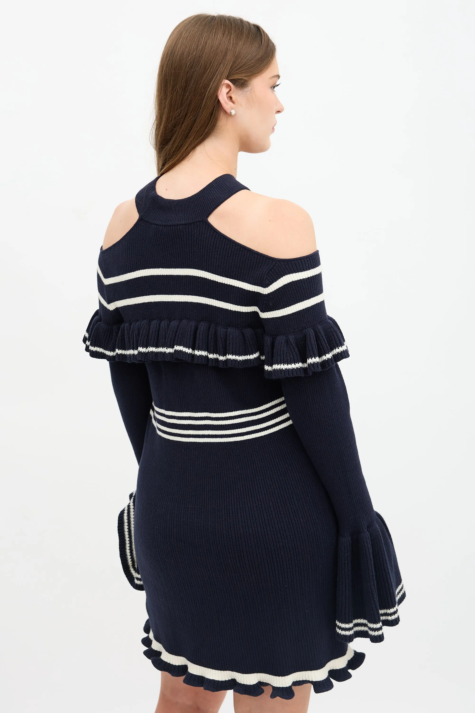 Knit Ruffle Stripe Dress sold by VSP Consignment product image thumbnail 4