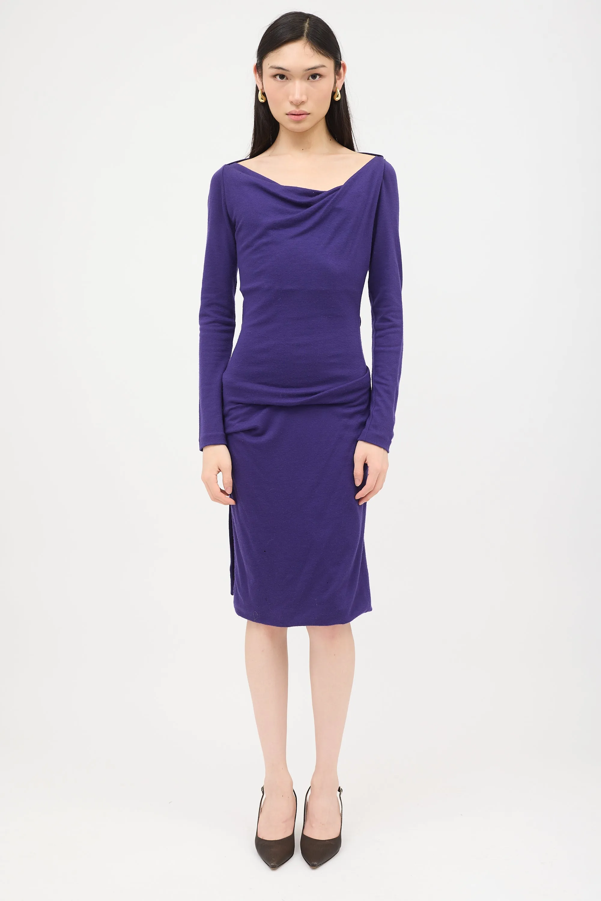Draped Wool Knit Dress sold by VSP Consignment