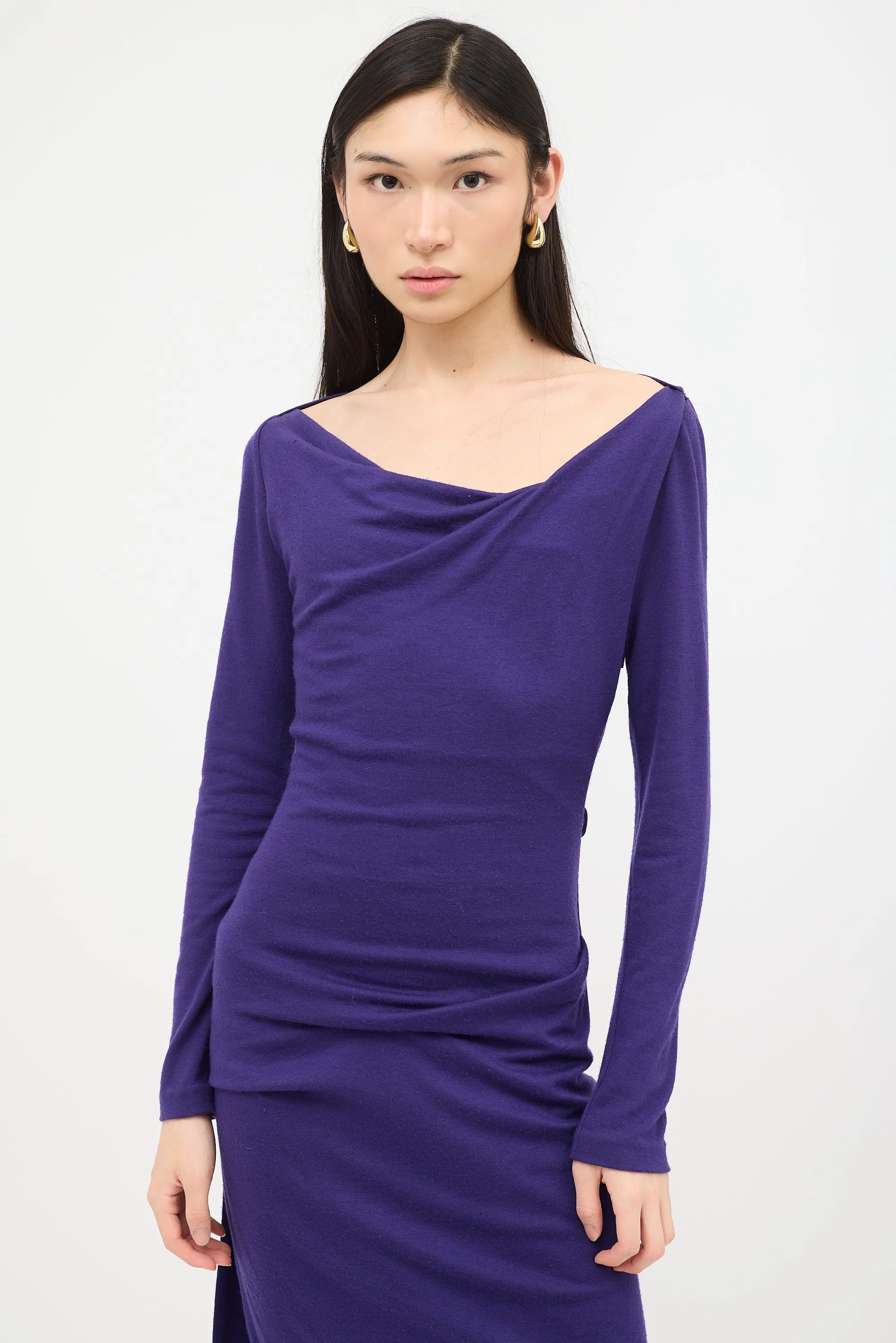 Draped Wool Knit Dress sold by VSP Consignment product image thumbnail 2