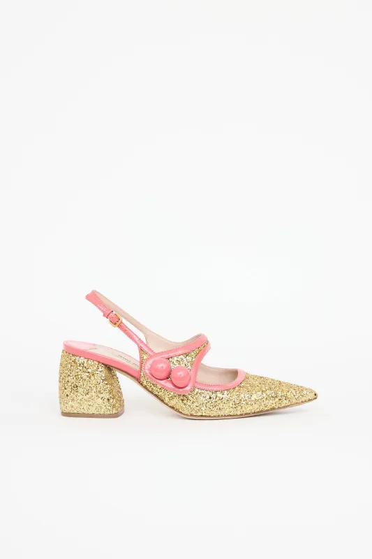 Glitter Mary Jane Slingback Pump sold by VSP Consignment