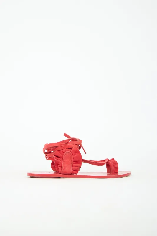 Suede Amari Lace Up Sandal made by Tibi