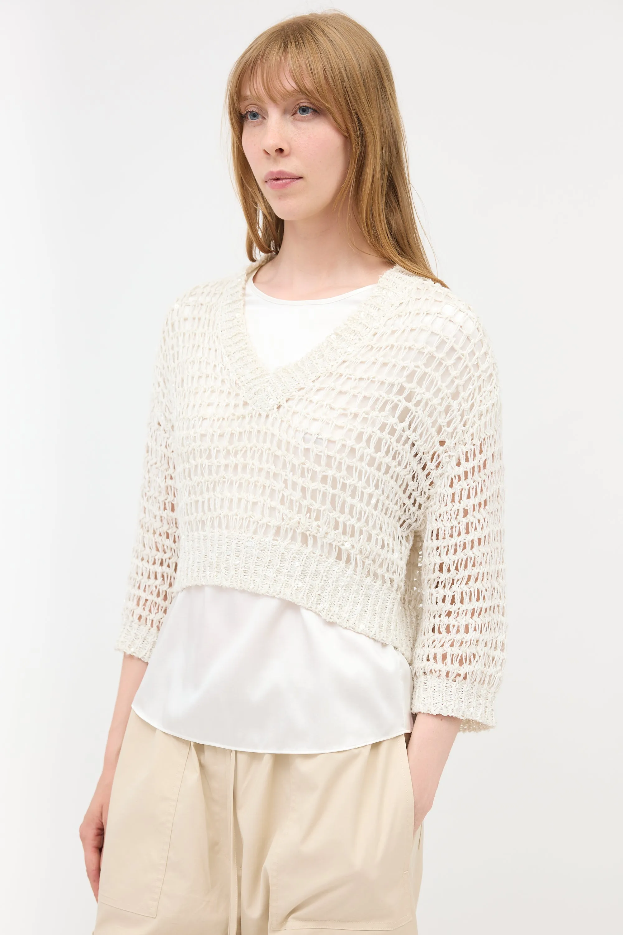 Cropped Open Knit Sweater sold by VSP Consignment product image thumbnail 3