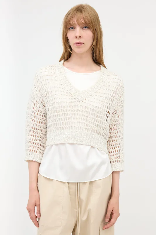 Cropped Open Knit Sweater sold by VSP Consignment