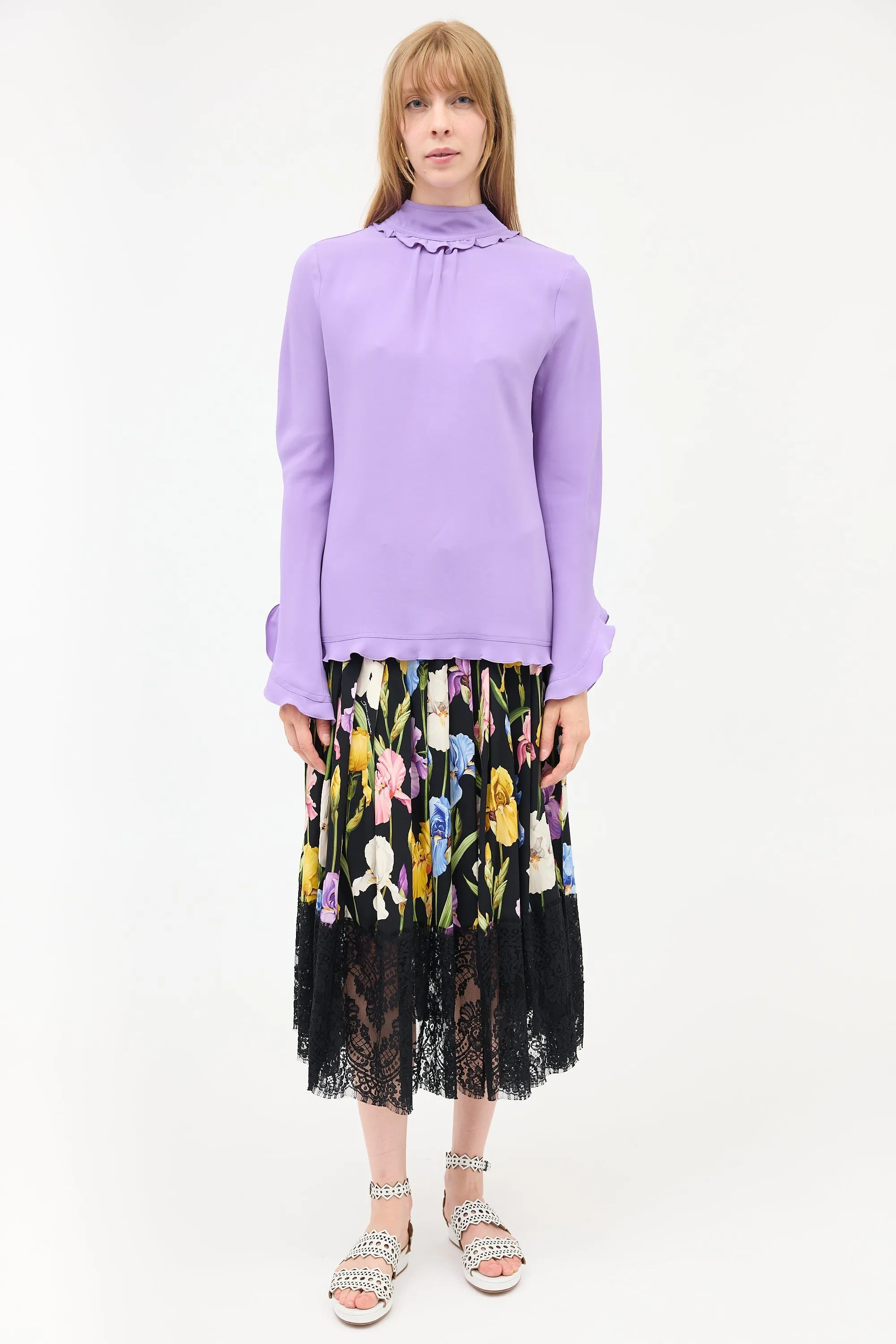 Silk Ruffle Blouse sold by VSP Consignment product image thumbnail 2