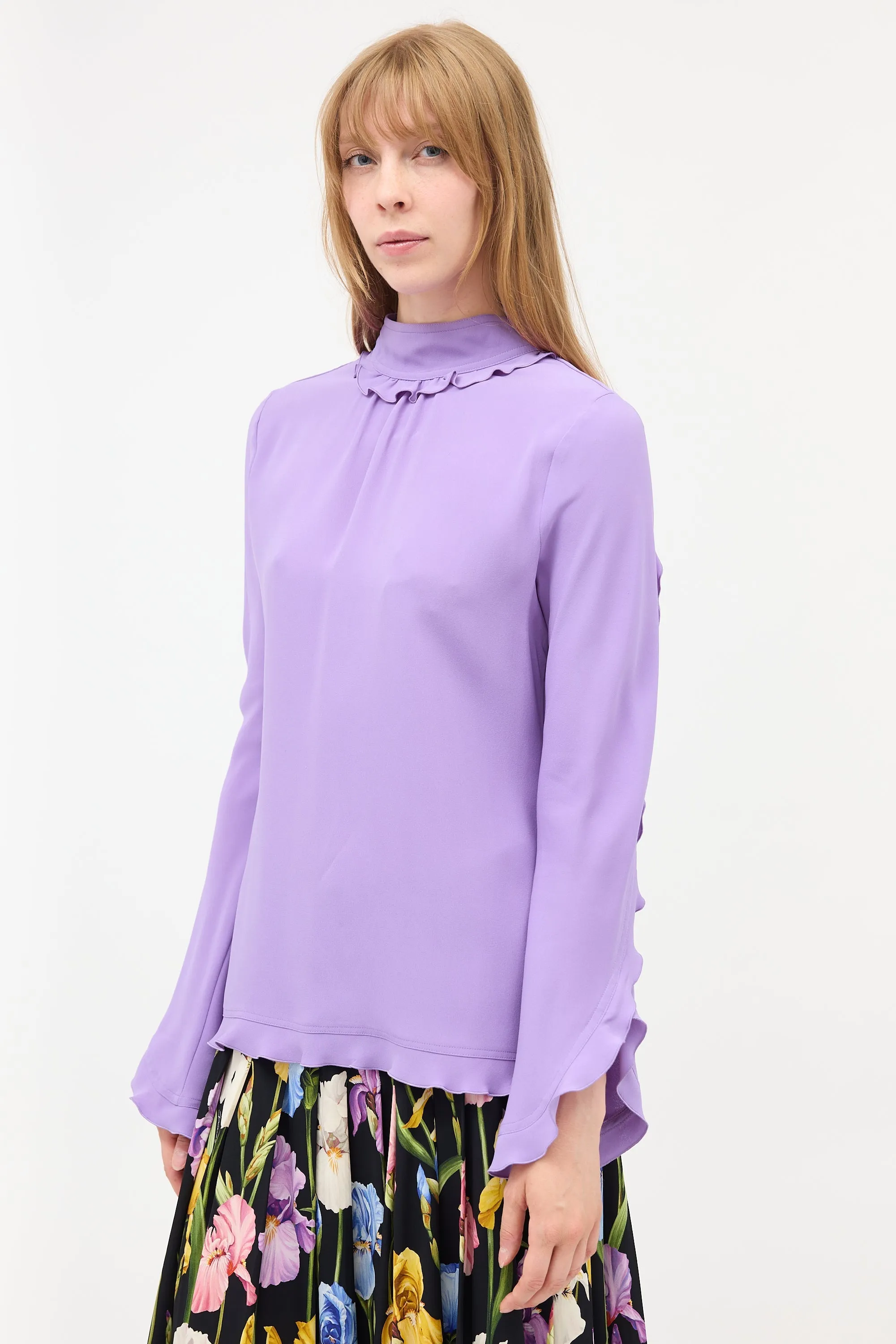 Silk Ruffle Blouse sold by VSP Consignment product image thumbnail 3