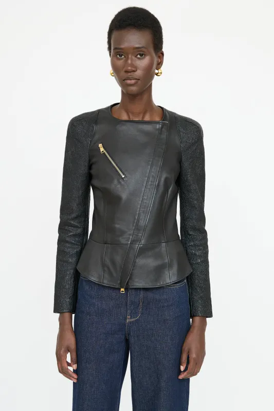 Textured Leather Jacket made by Alexander McQueen