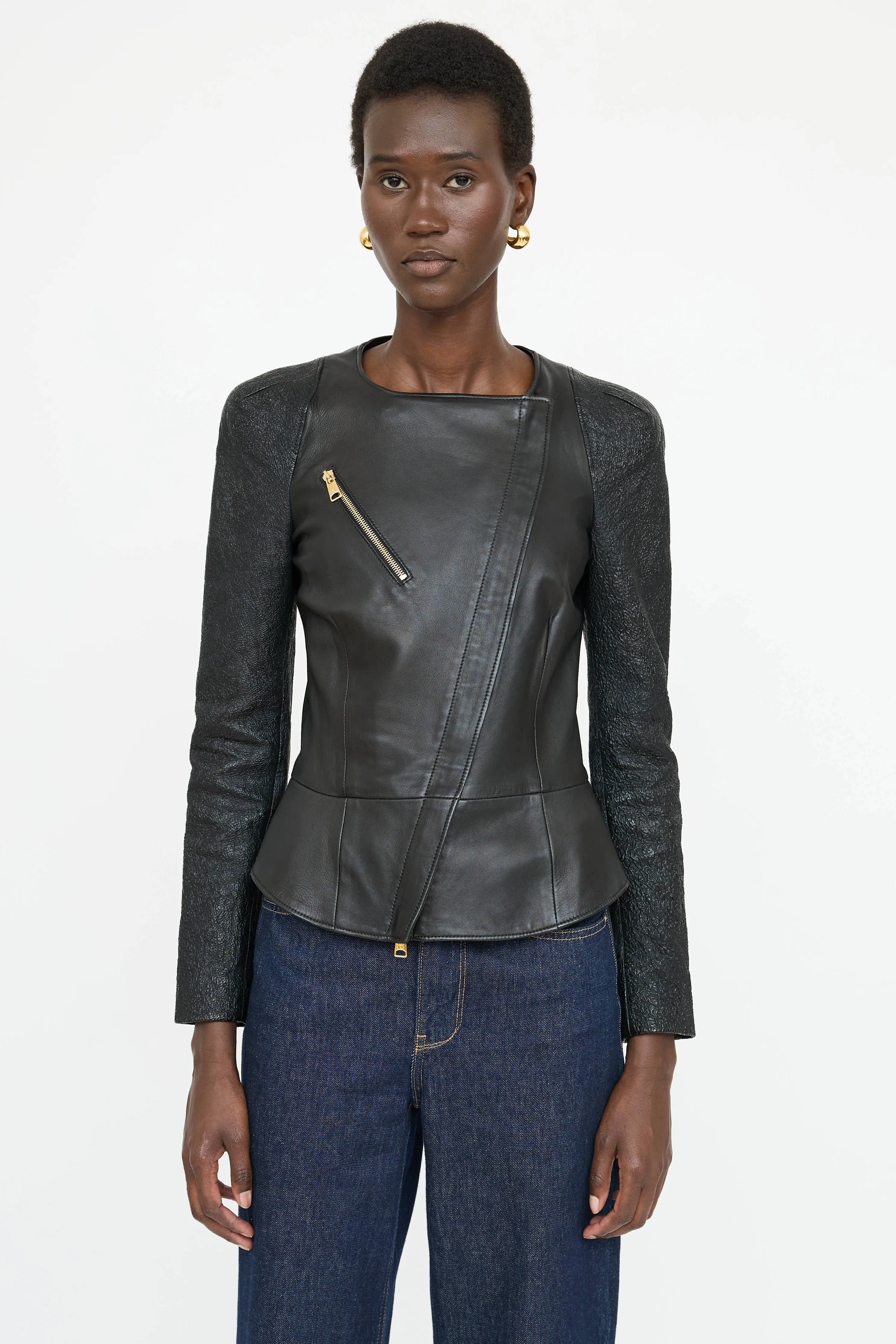 Textured Leather Jacket sold by VSP Consignment
