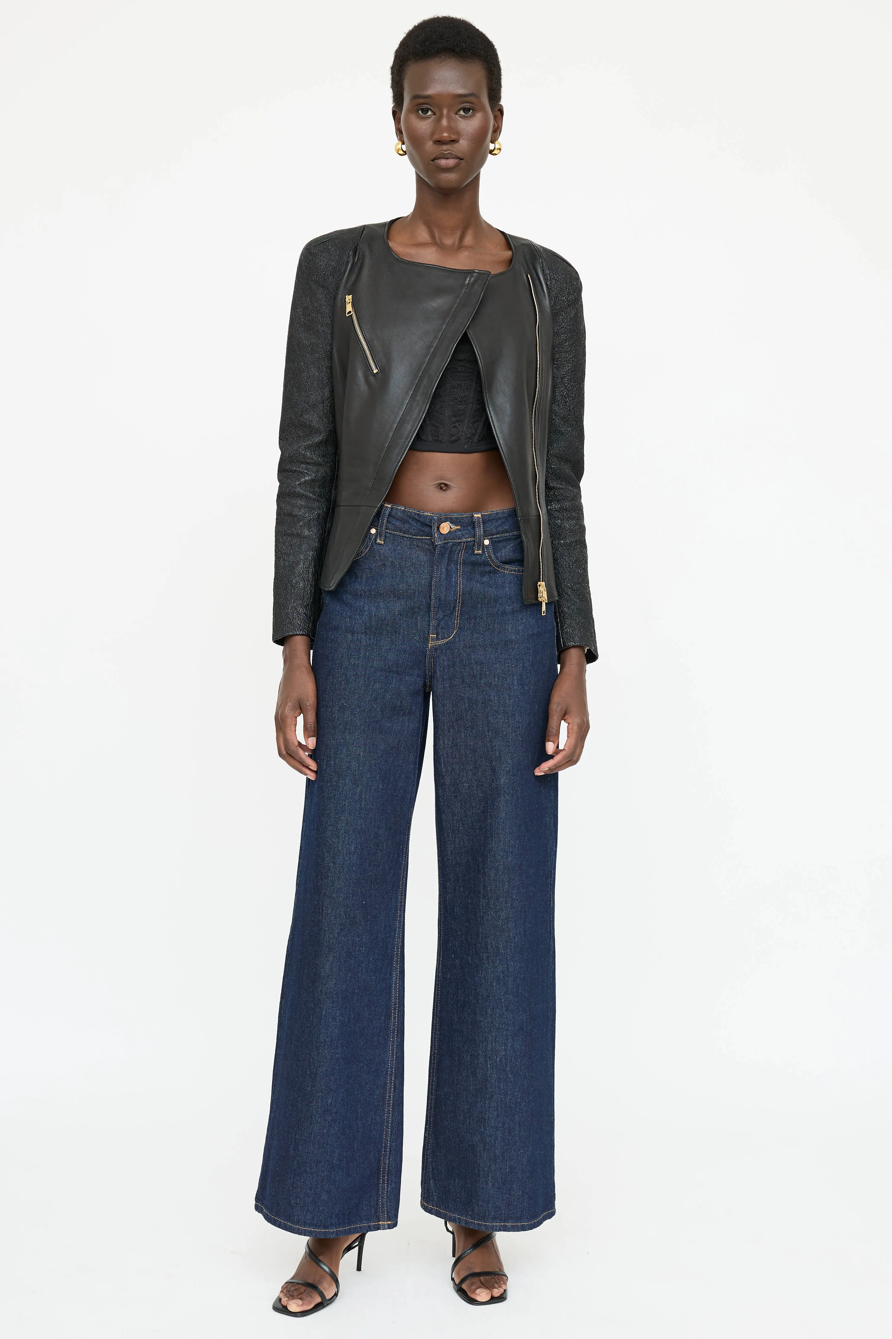 Textured Leather Jacket sold by VSP Consignment product image thumbnail 2