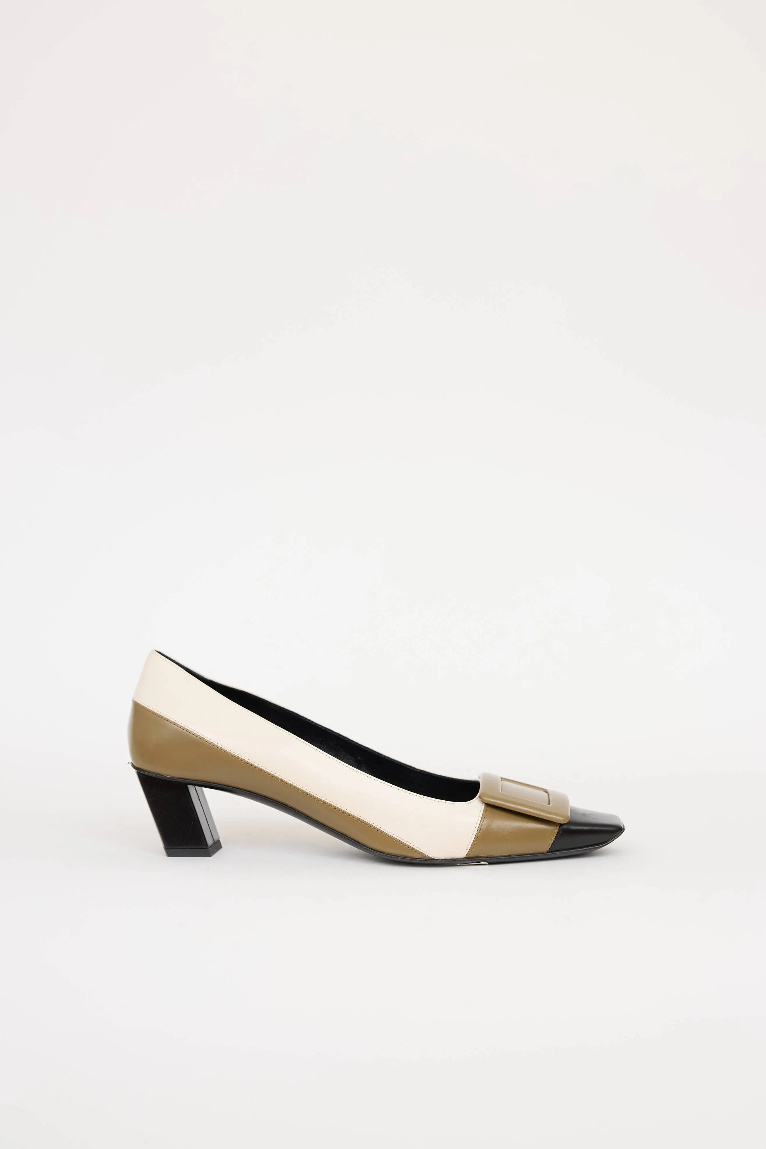 Leather Buckle Pump sold by VSP Consignment