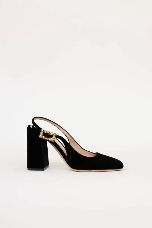 Velvet Wondy Slingback Heel sold by VSP Consignment