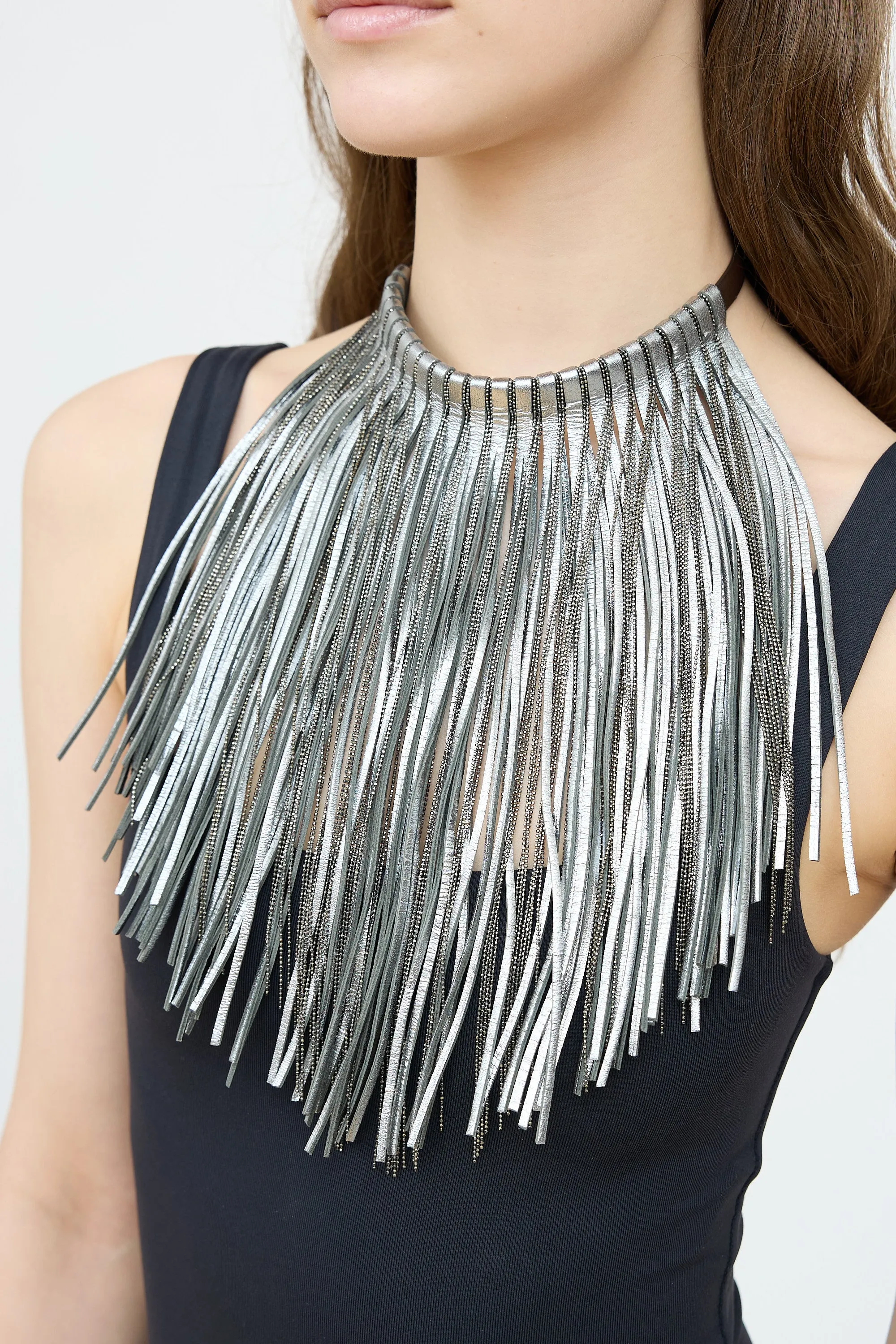 Leather Fringe Monili Necklace sold by VSP Consignment product image thumbnail 2