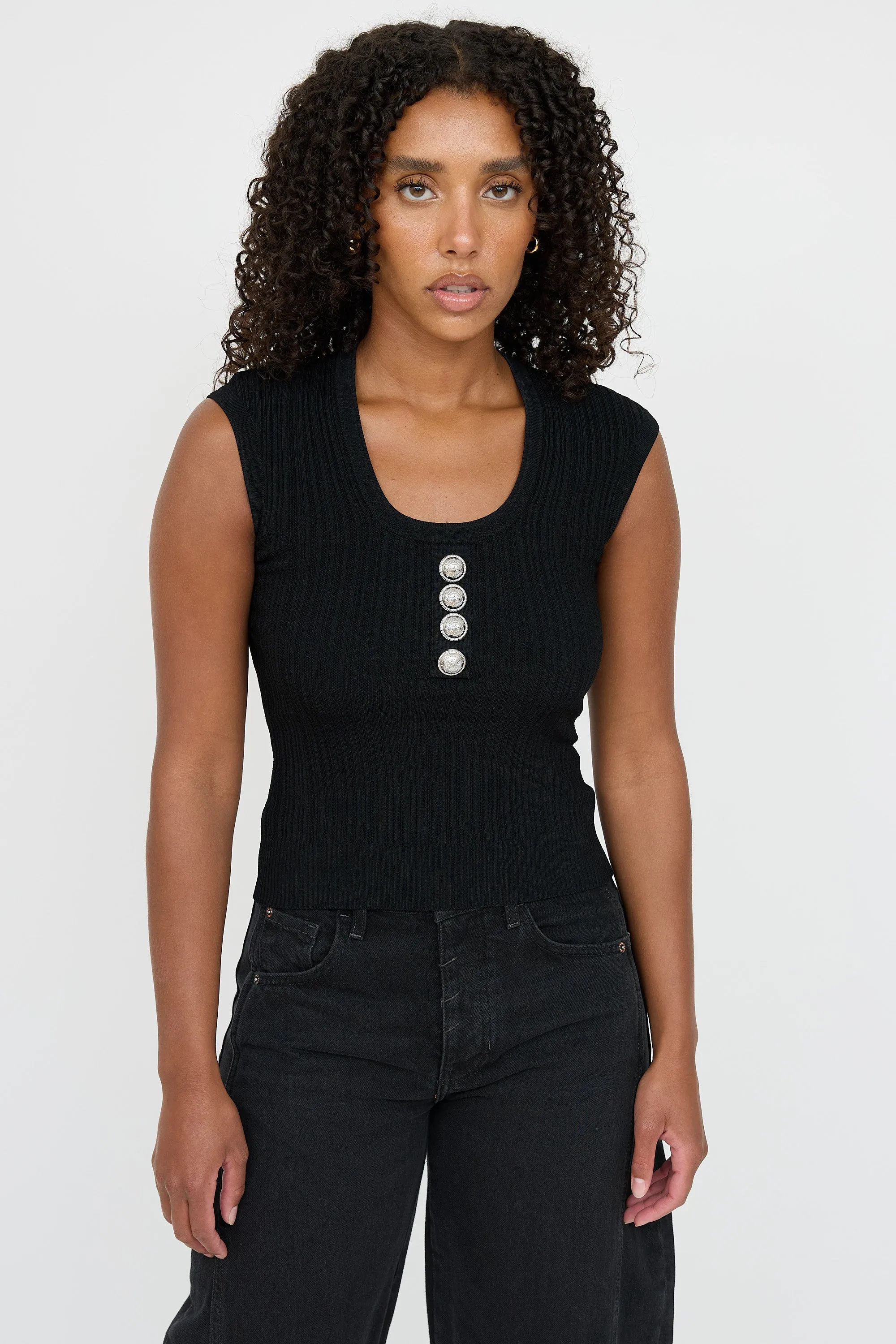 Knit Button Top sold by VSP Consignment