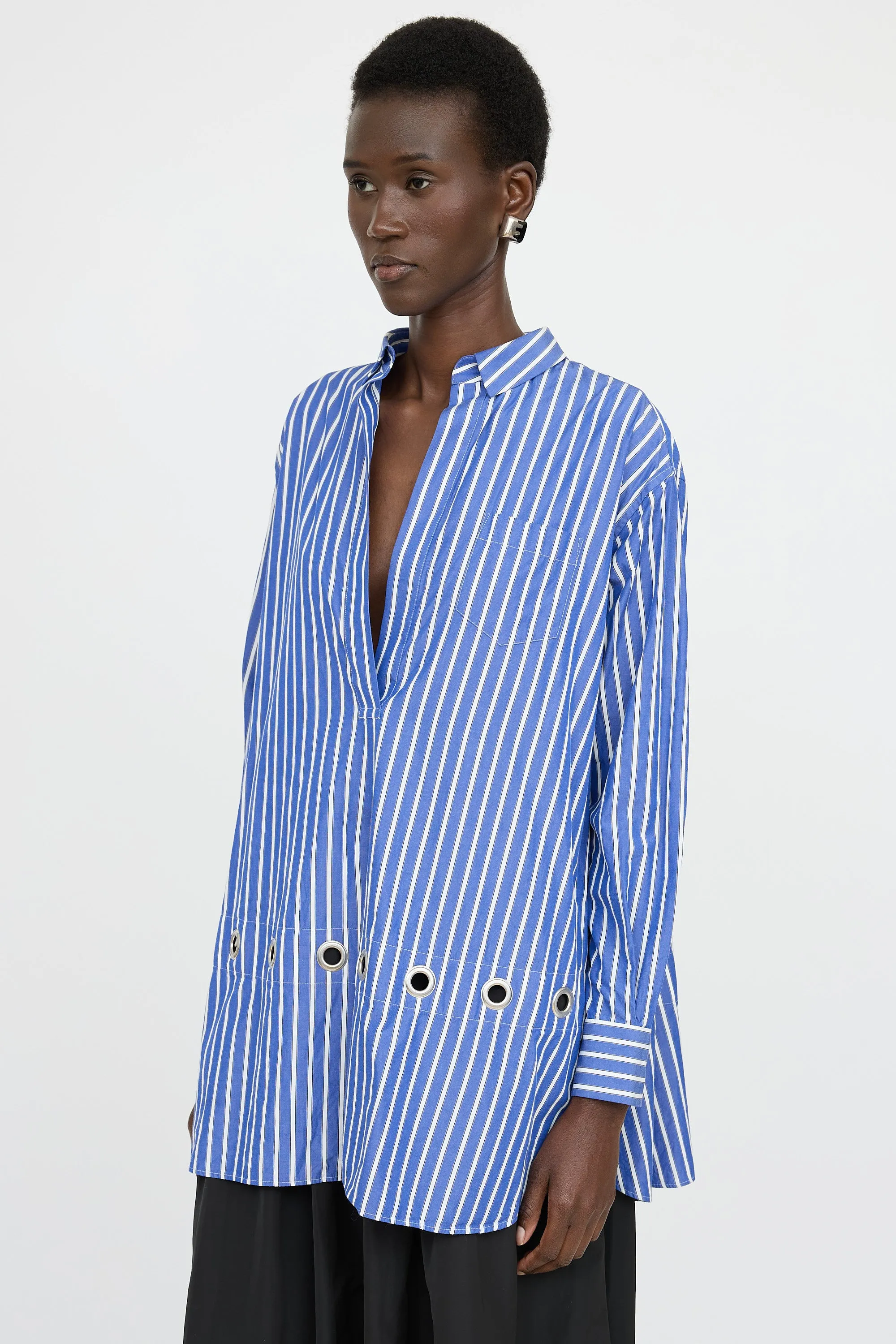 Striped Grommet Shirt sold by VSP Consignment product image thumbnail 3