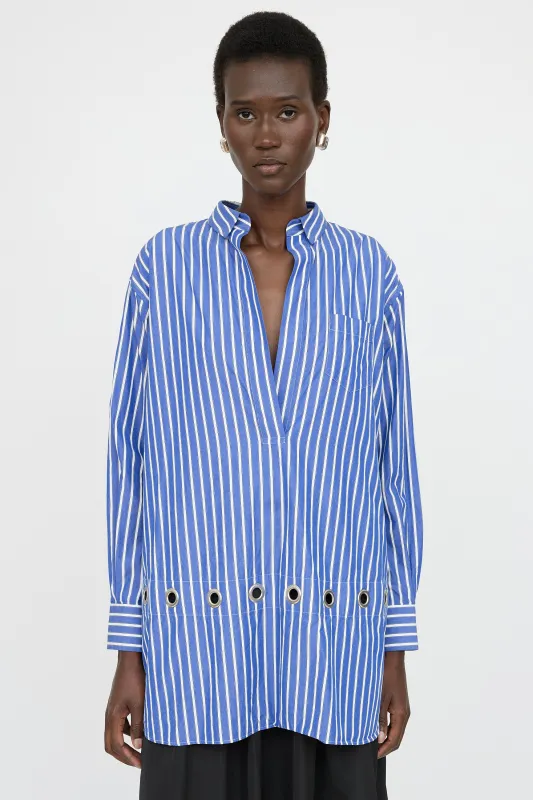 Striped Grommet Shirt made by Sacai