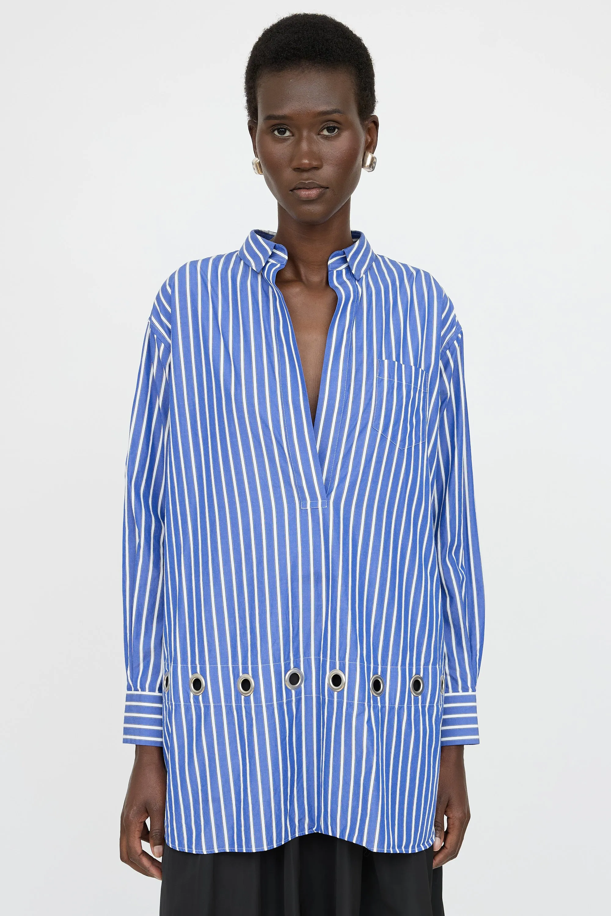 Striped Grommet Shirt sold by VSP Consignment