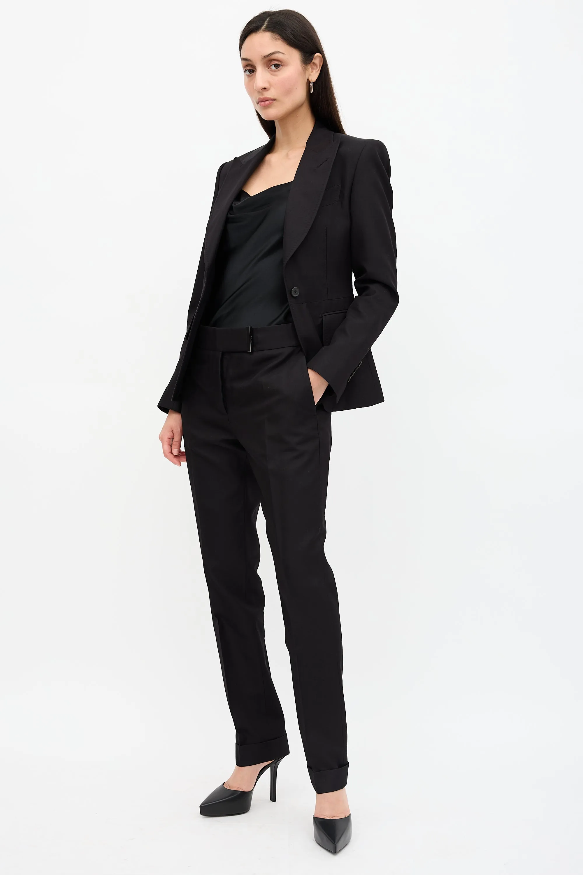 Wool & Silk Slim Leg Trouser sold by VSP Consignment product image thumbnail 2