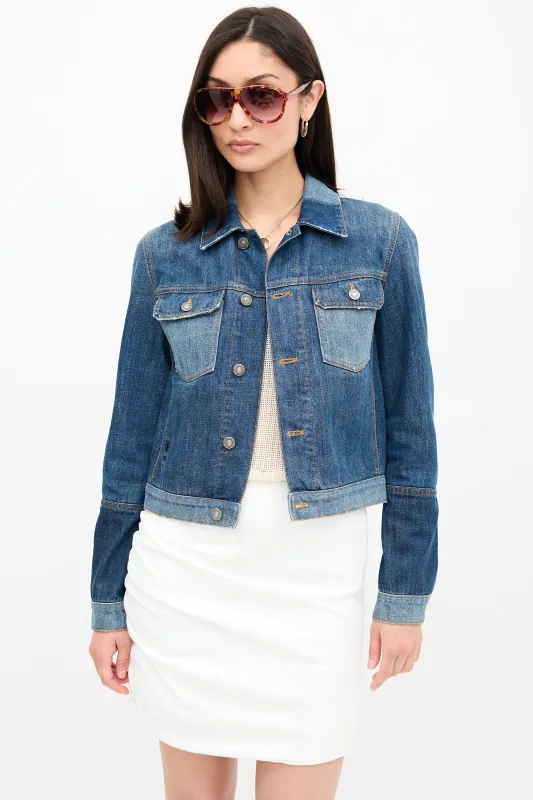 Cropped Denim Logo Jacket sold by VSP Consignment