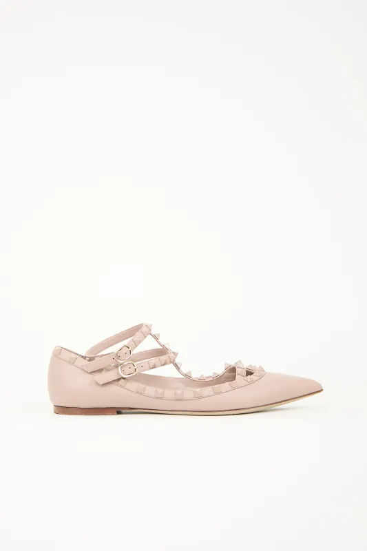 Leather Rockstud Cage Flat sold by VSP Consignment