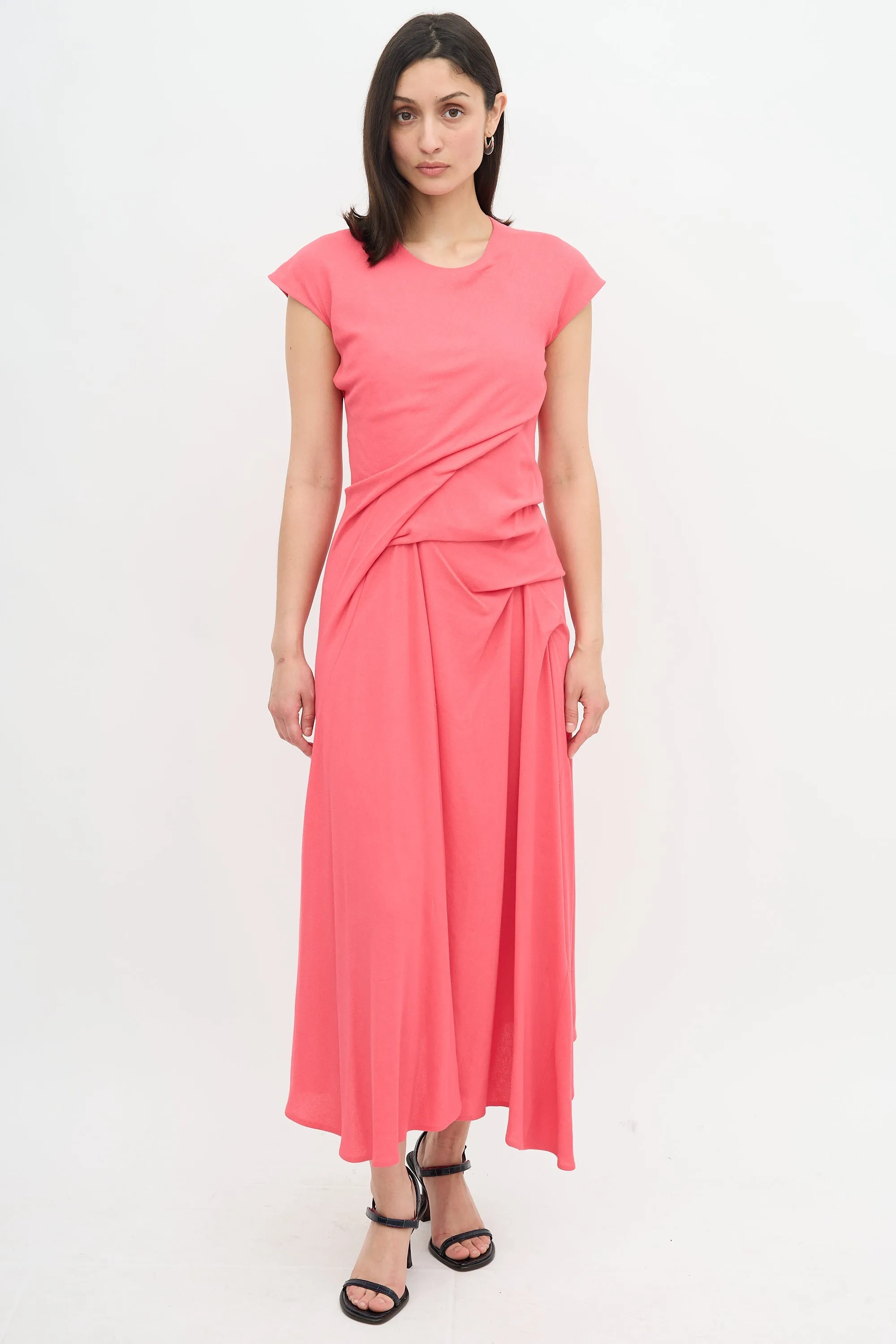 Crepe Paloma Drape Dress sold by VSP Consignment