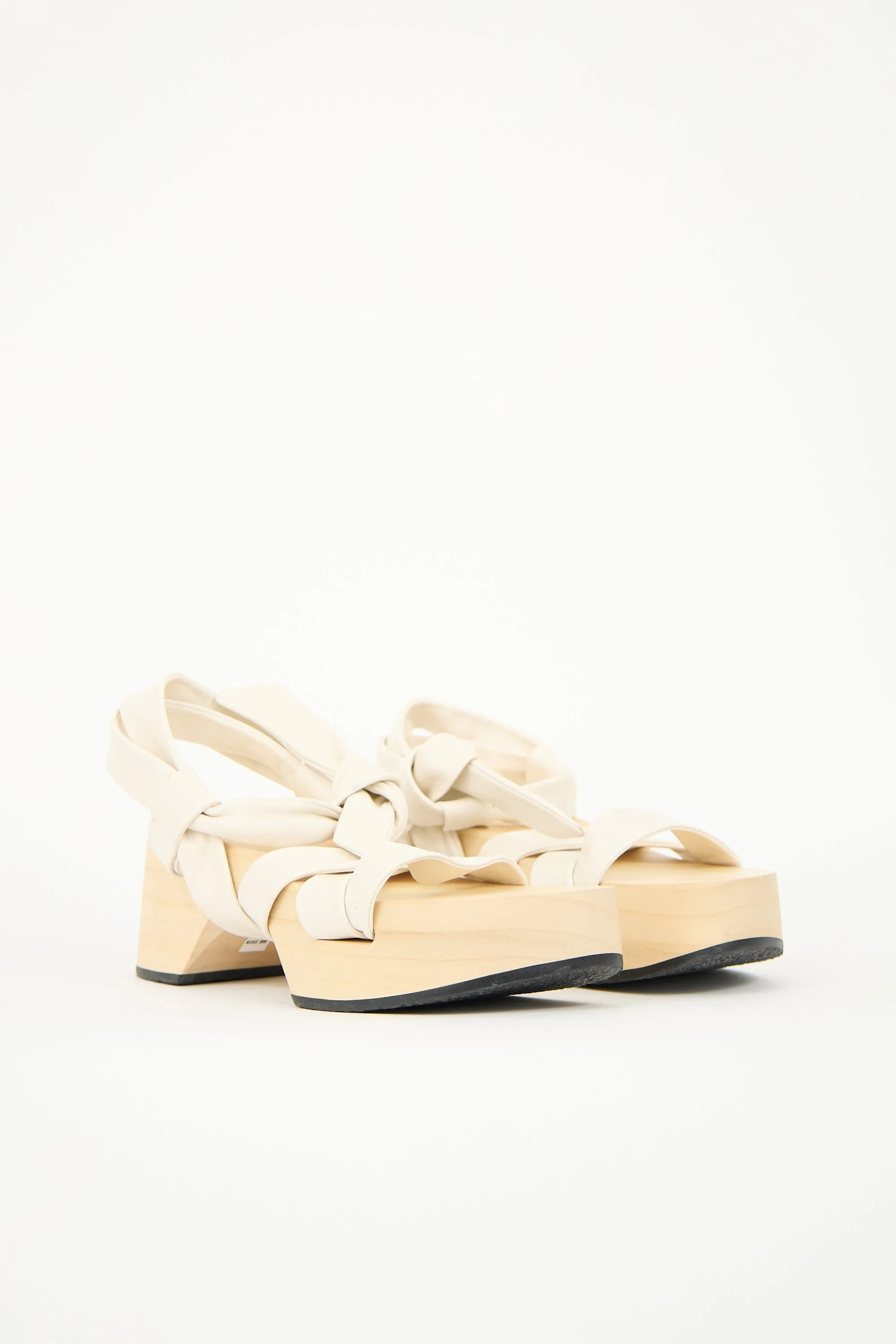 Leather & Wooden Platform Sandal sold by VSP Consignment product image thumbnail 2