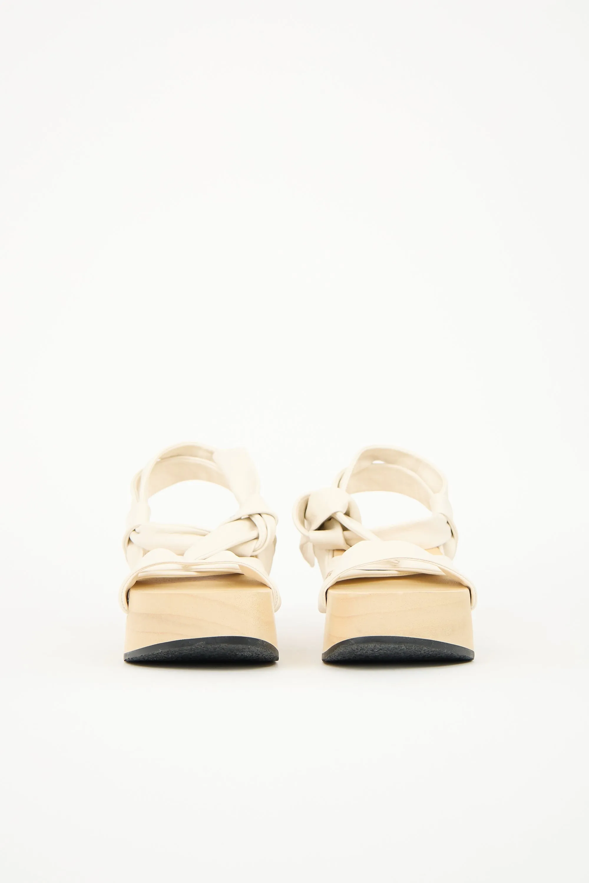 Leather & Wooden Platform Sandal sold by VSP Consignment product image thumbnail 3