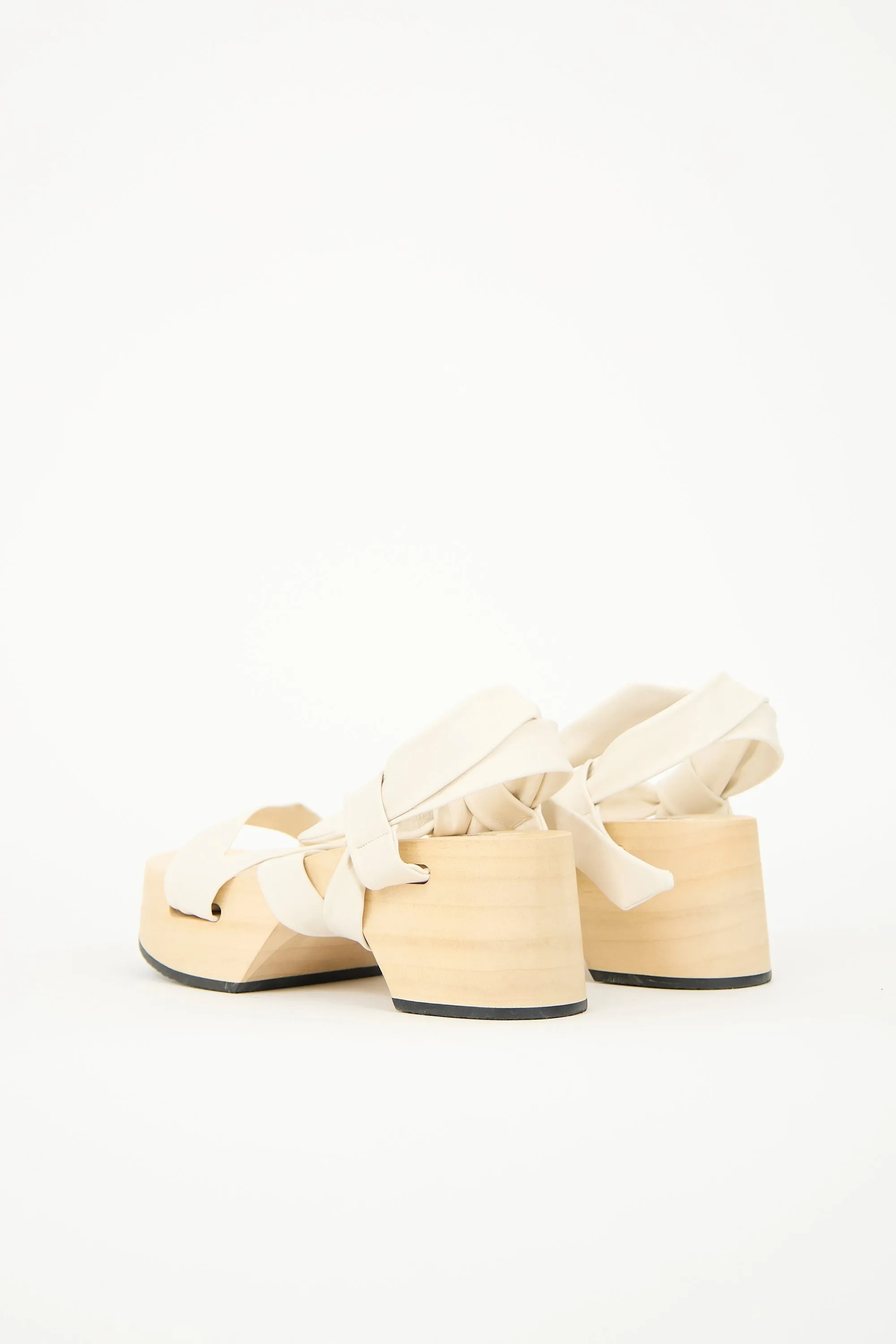 Leather & Wooden Platform Sandal sold by VSP Consignment product image thumbnail 4