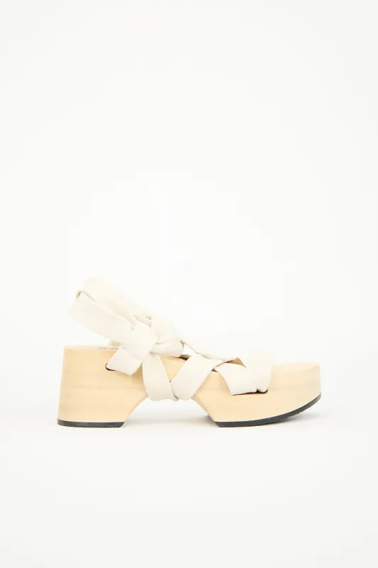 Leather & Wooden Platform Sandal sold by VSP Consignment