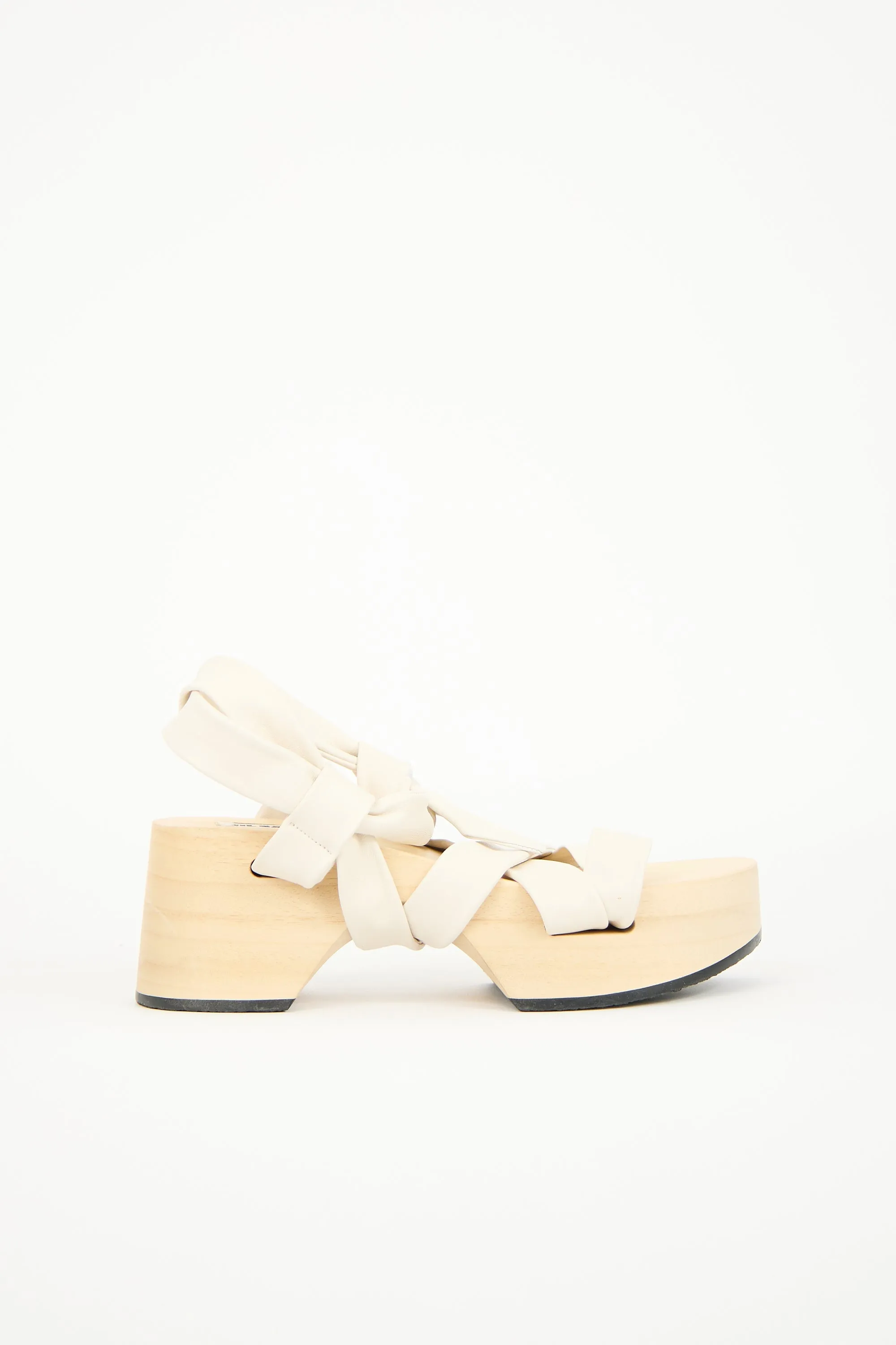 Leather & Wooden Platform Sandal sold by VSP Consignment