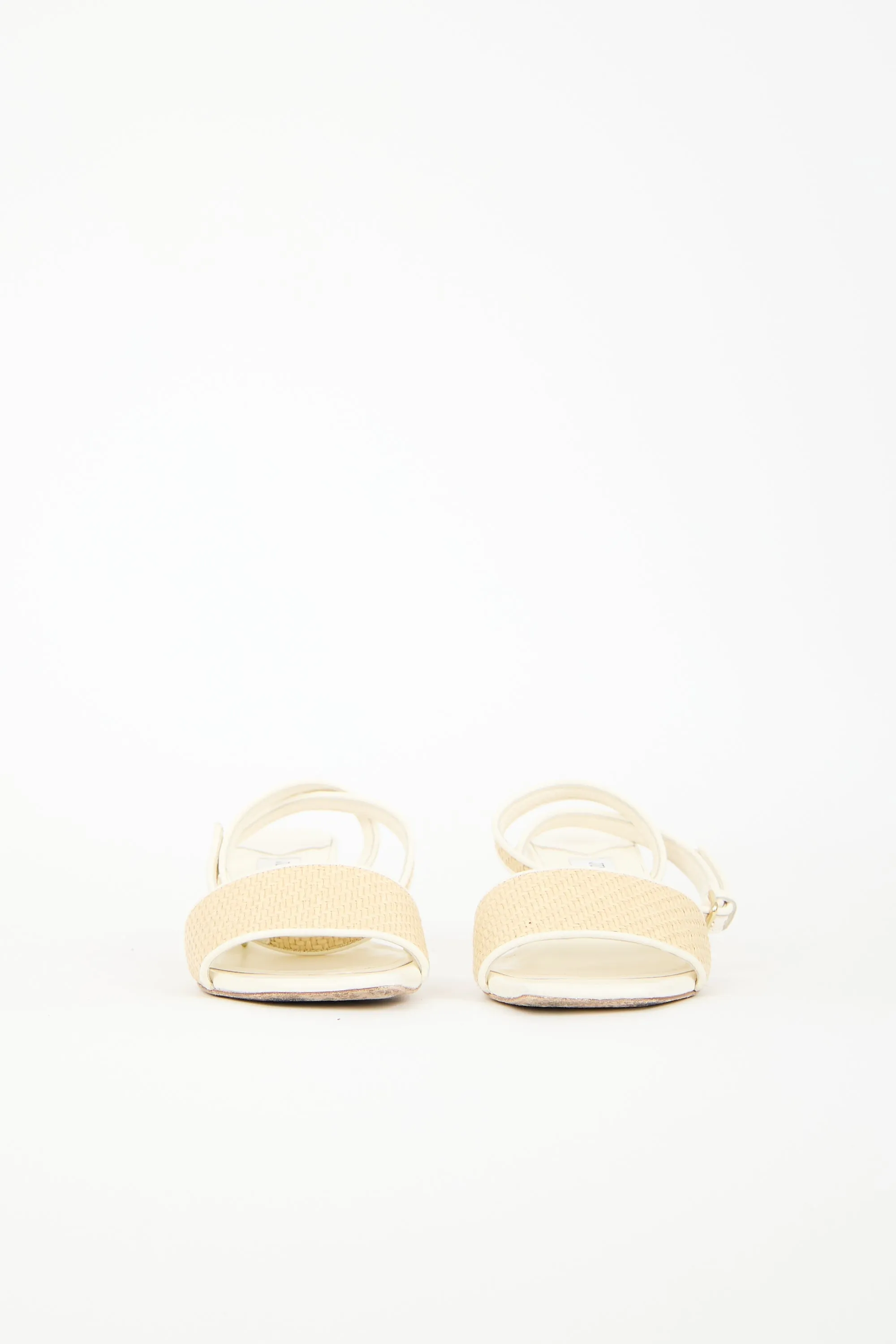 Leather & Raffia Sandal sold by VSP Consignment product image thumbnail 3