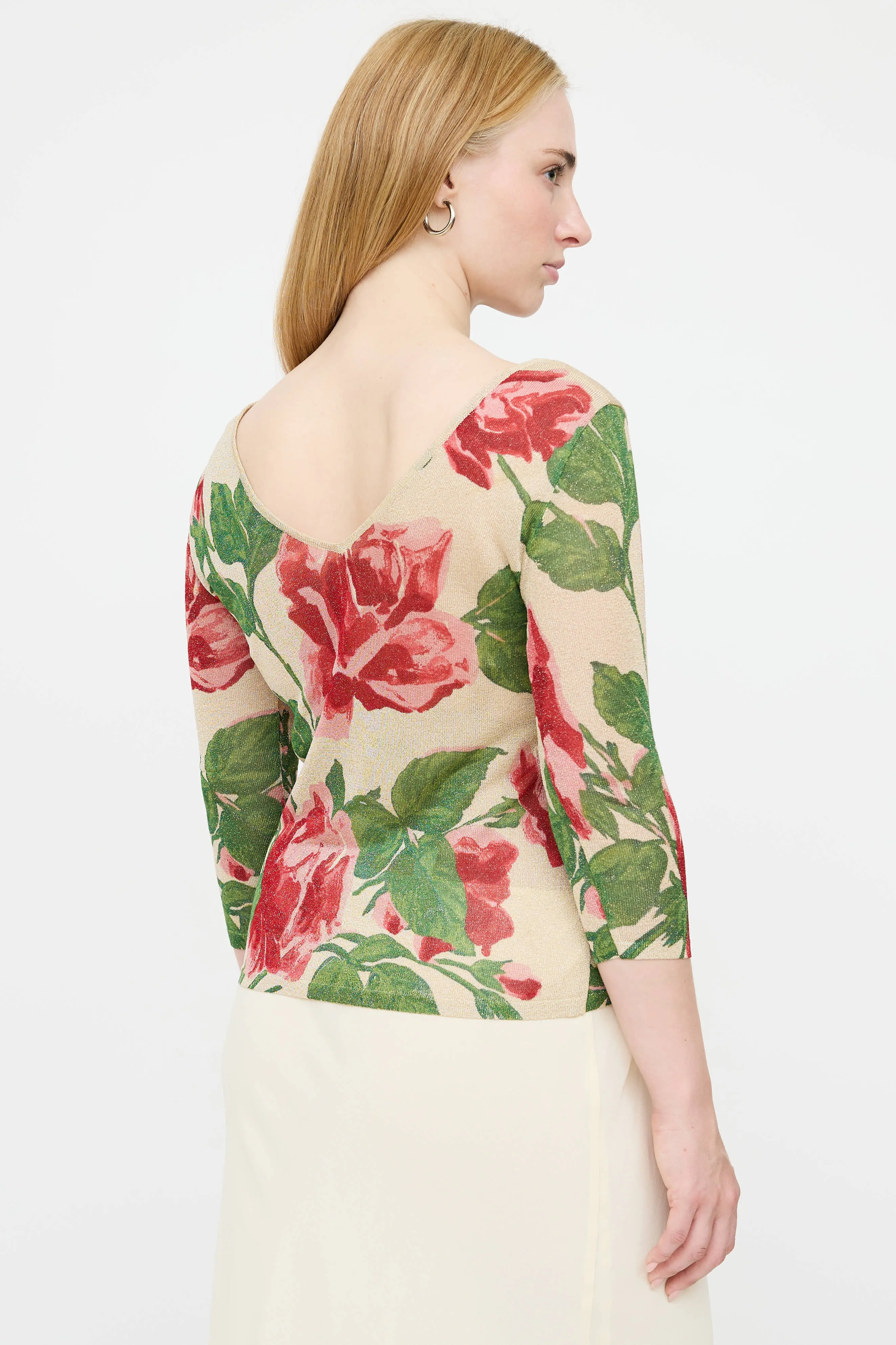 Knit Metallic Floral Top sold by VSP Consignment product image thumbnail 4