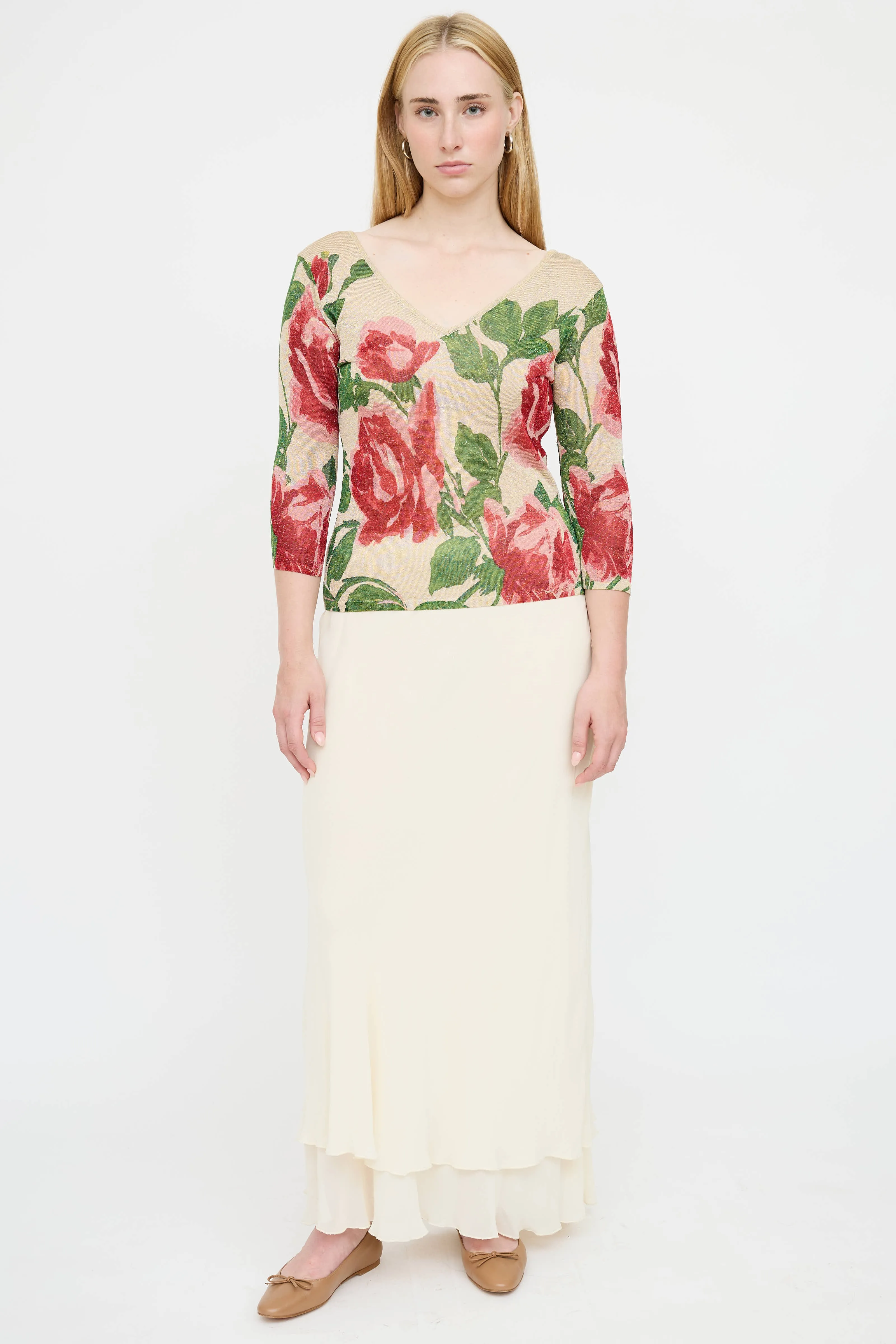 Knit Metallic Floral Top sold by VSP Consignment product image thumbnail 2