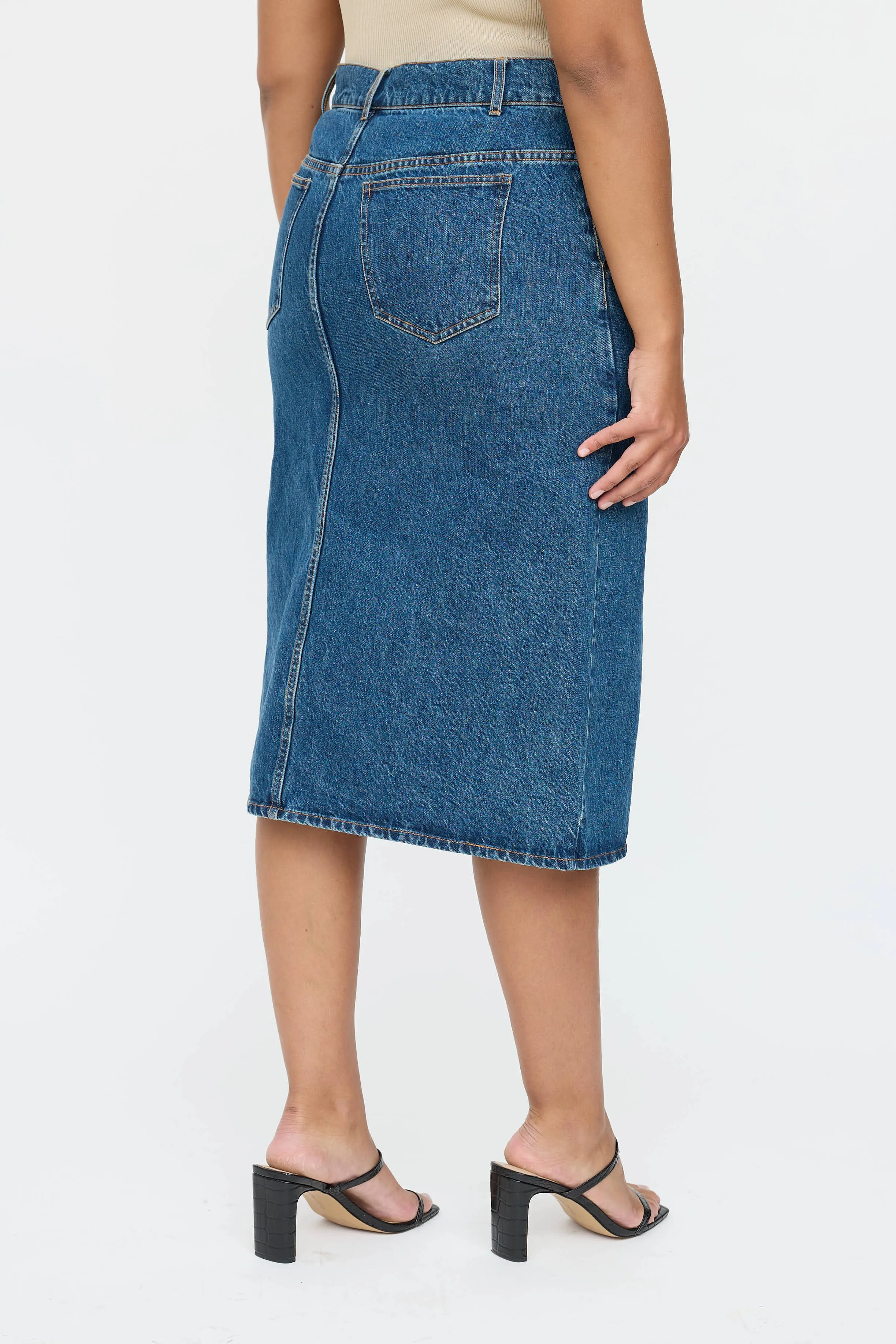 Denim Midi Skirt sold by VSP Consignment product image thumbnail 4